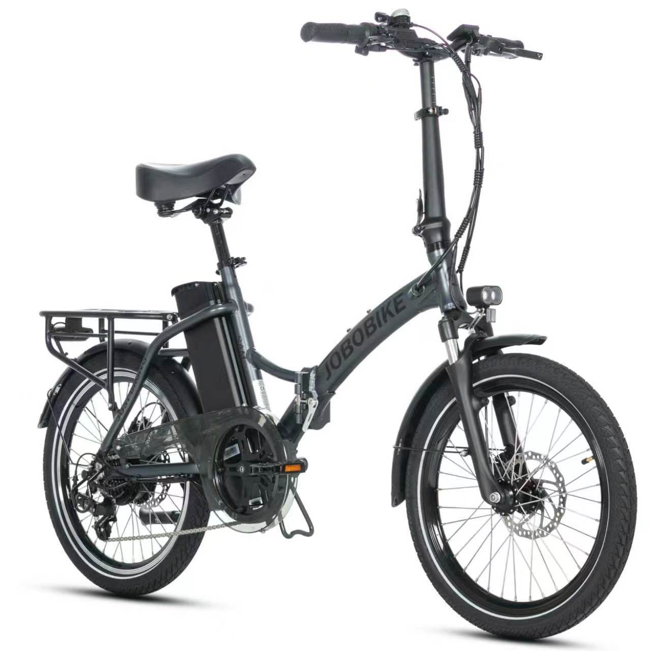 JOBOBIKE E-Bike Klapprad 20" für Damen & Herren, Sam, 468Wh, Cityrad, Pedelec, 60-110km, 7 Gang Shimano, Kettenschaltung, Heckmotor, 468 Wh, (mit Sattelrohr-Akku, 5 Stufen, mit Tiefeinsteiger-Rahmen), 250W, 25km/h, Faltbares Citybike - kompakt, stark & alltagstauglich