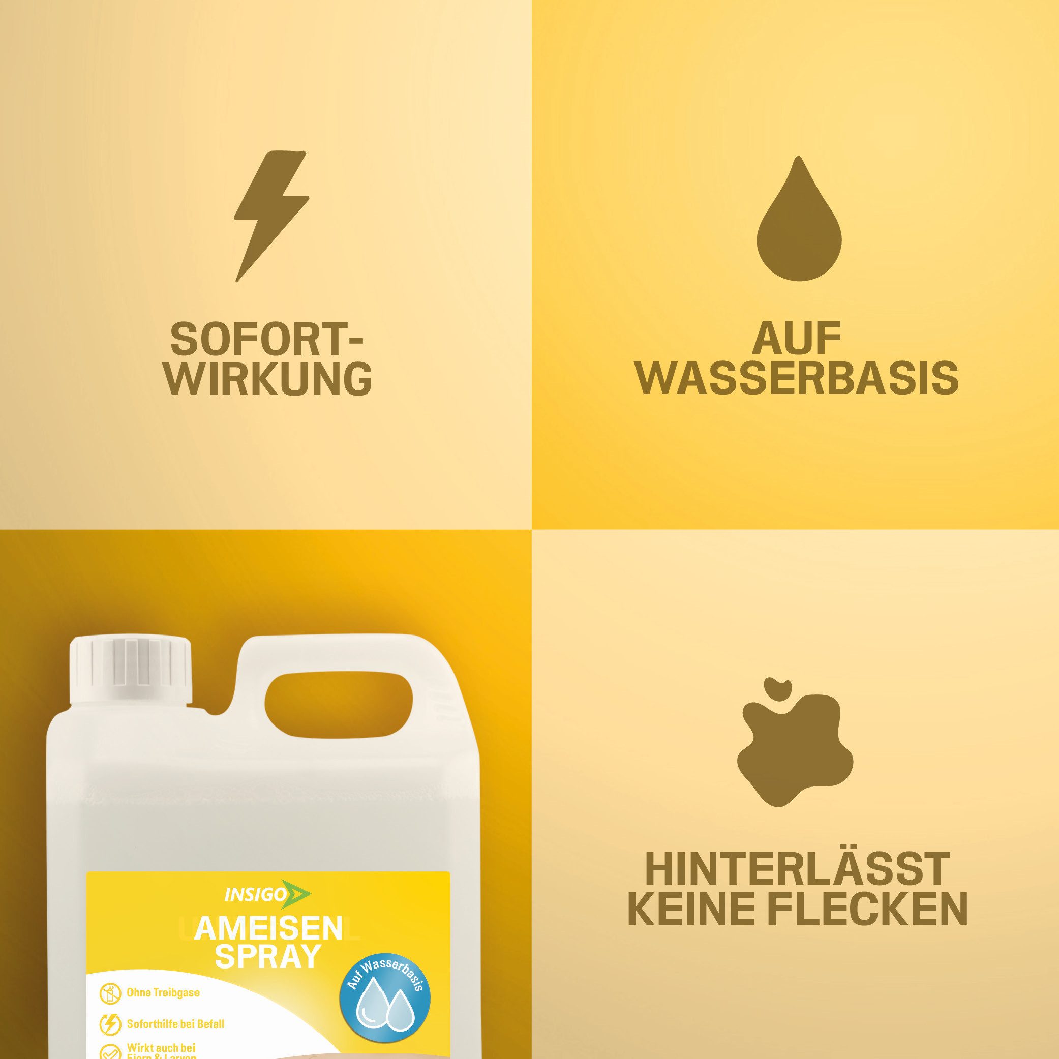 INSIGO Insektenspray Anti Ameisen-Spray Ameisen-Mittel Ungeziefer-Spray, 4 l, 4000 ml, biozidfreie Formel, auf Wasserbasis, geruchsarm, brennt / ätzt nicht – Bild 3 von 5