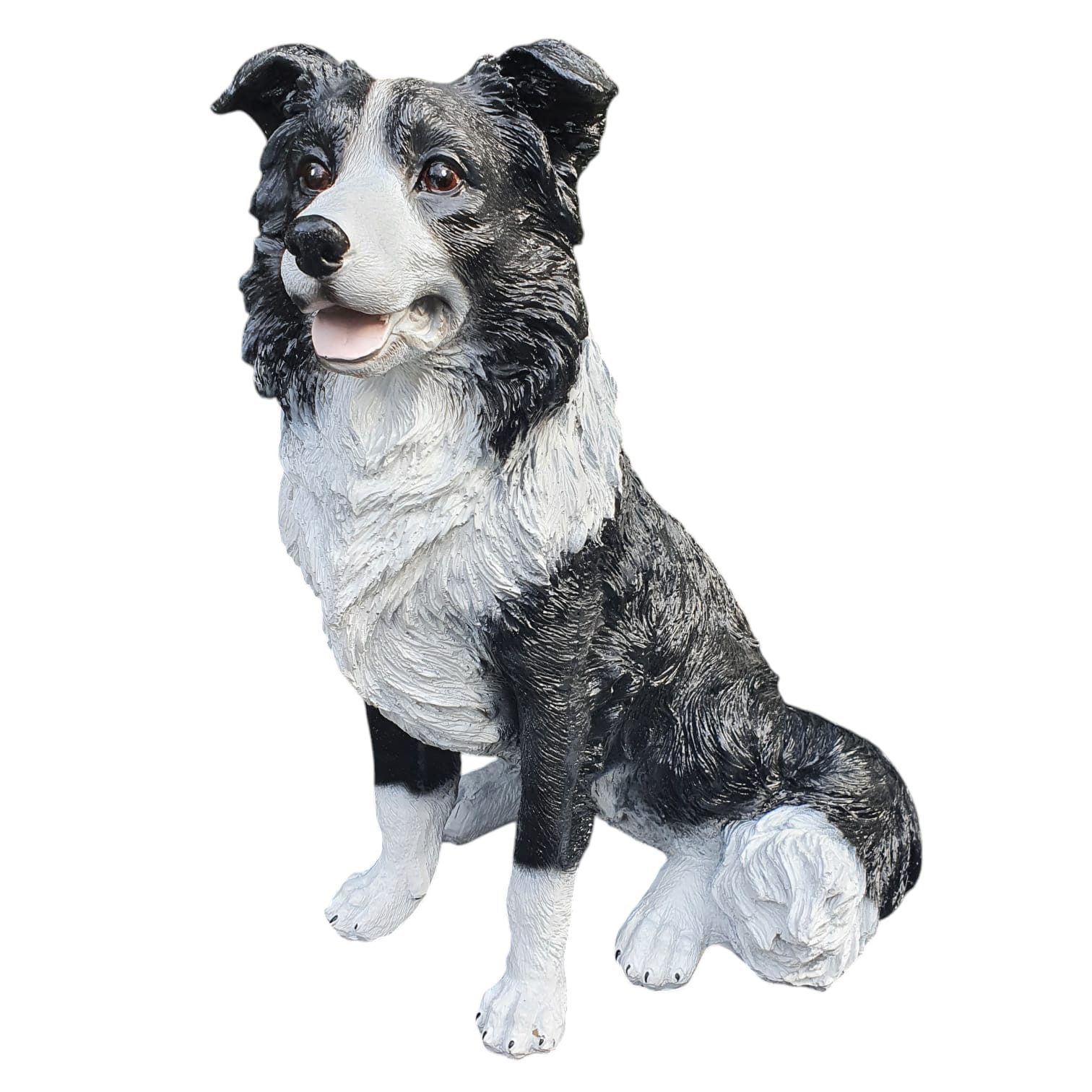 ASHATA Border-Collie Gartenstatue – Kunstharz, 20x12x8 Cm, Wasserdichte Hundedekoration