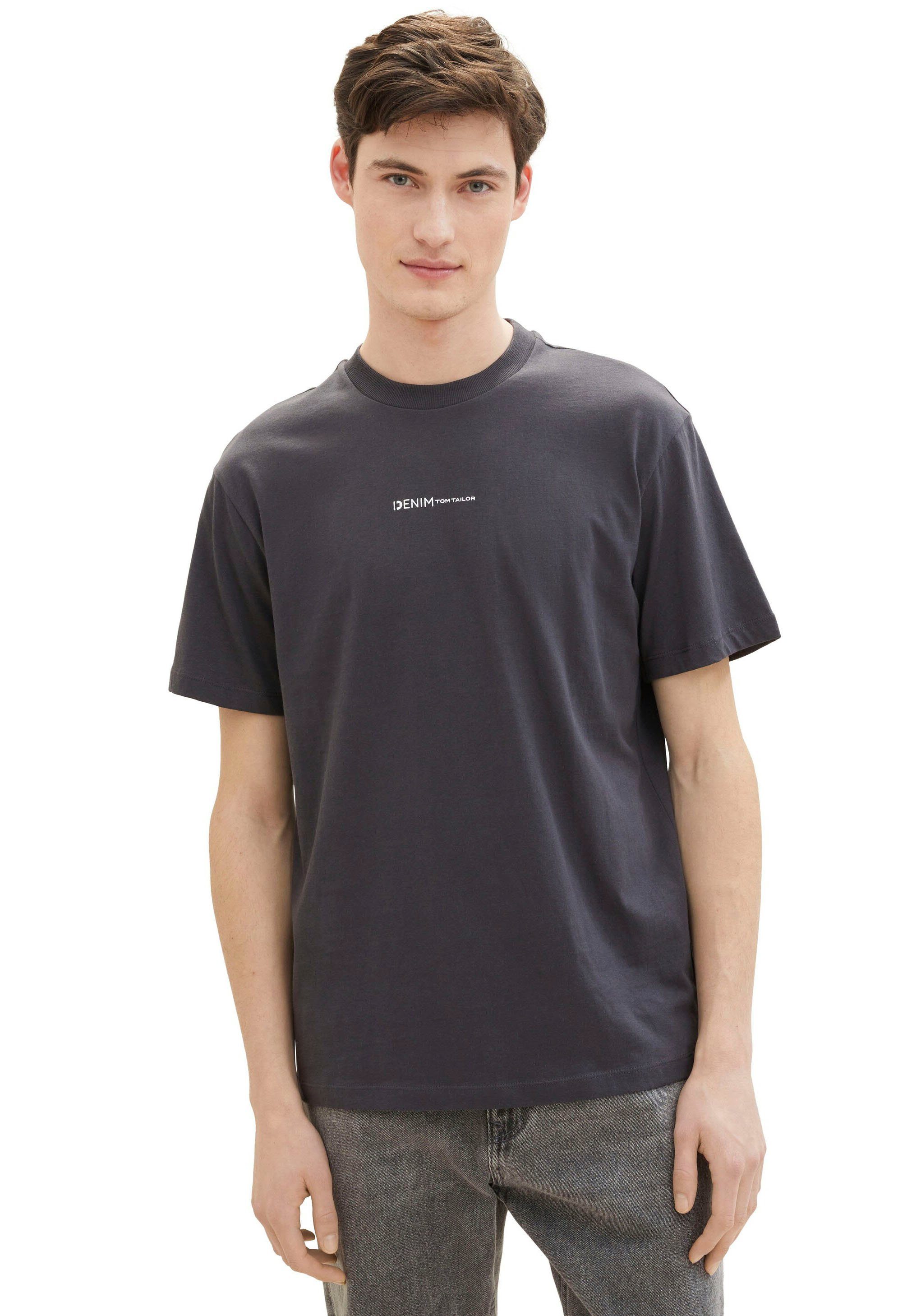 TOM TAILOR Denim Rundhalsshirt coal grey | T-Shirts