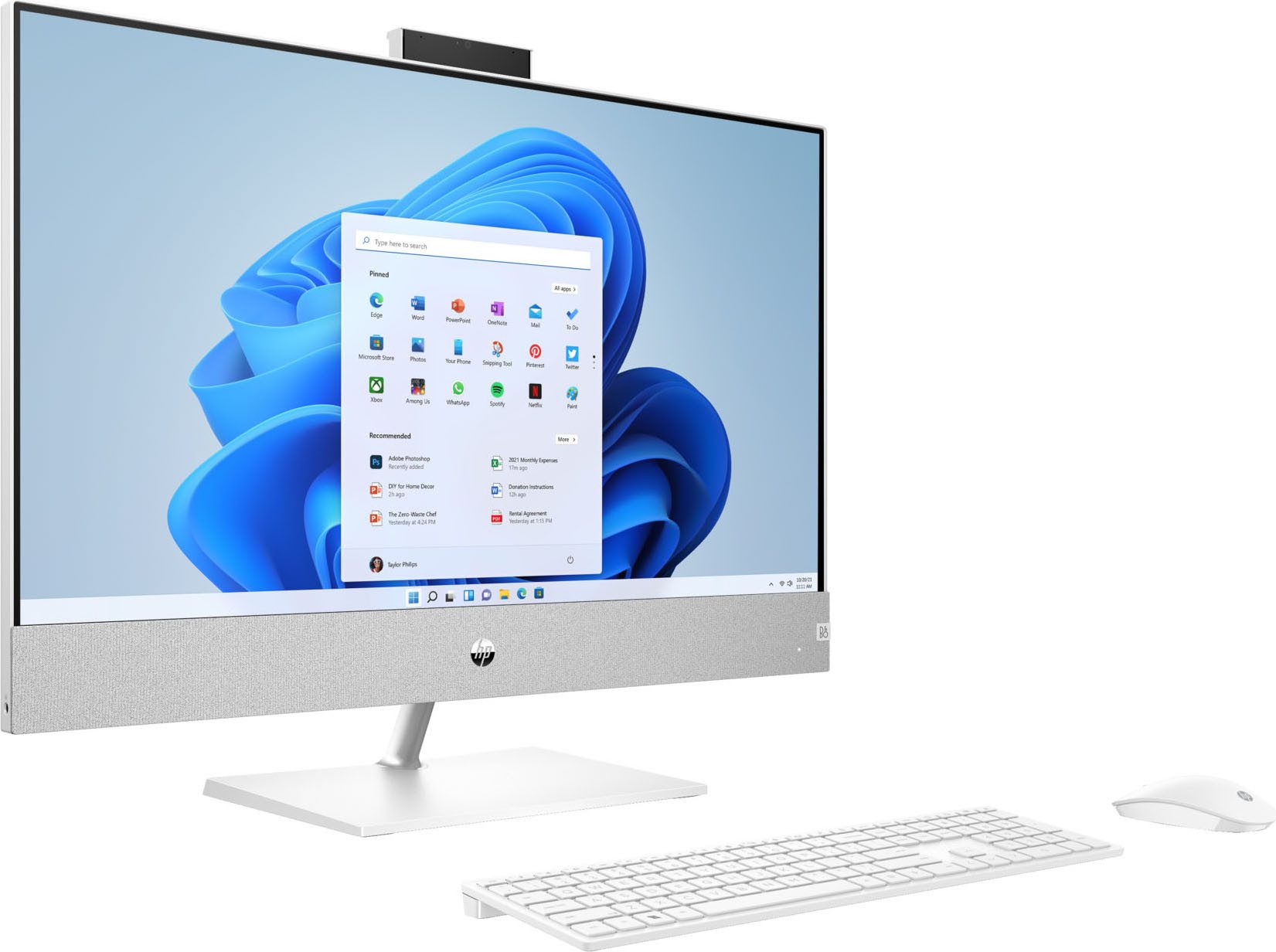 HP Pavilion 27-ca0001ng All-in-One PC (27 Zoll, AMD Ryzen 7 5700U, Radeon Graphics, 16 GB RAM, 1000 GB SSD, Luftkühlung)