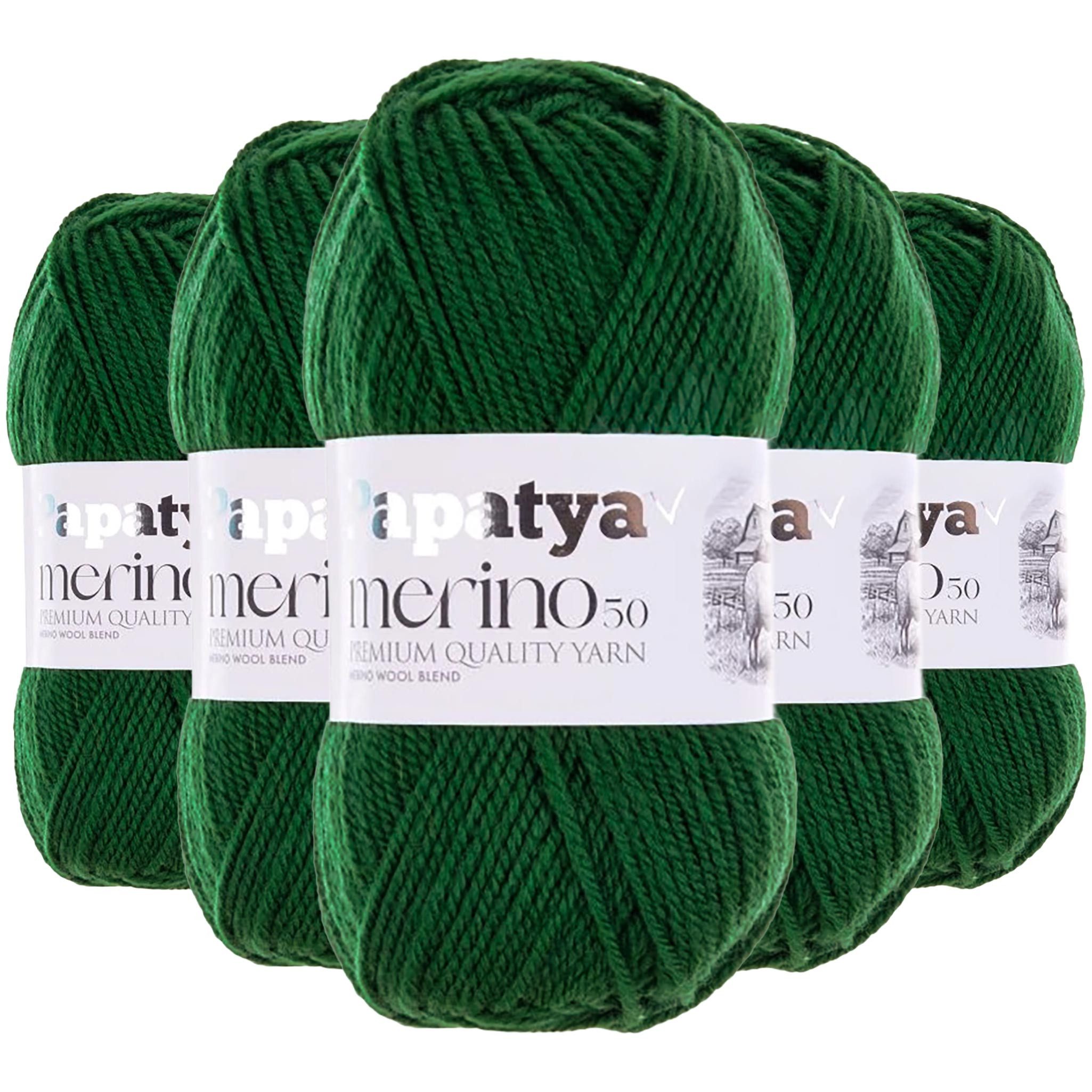 maDDma 5x100g Winterwolle Papatya Merin50 Strickgarn Häkelgarn Häkelwolle, 1050 m (Sparpaket (5 Knäuel je 100g), 5-St), grün