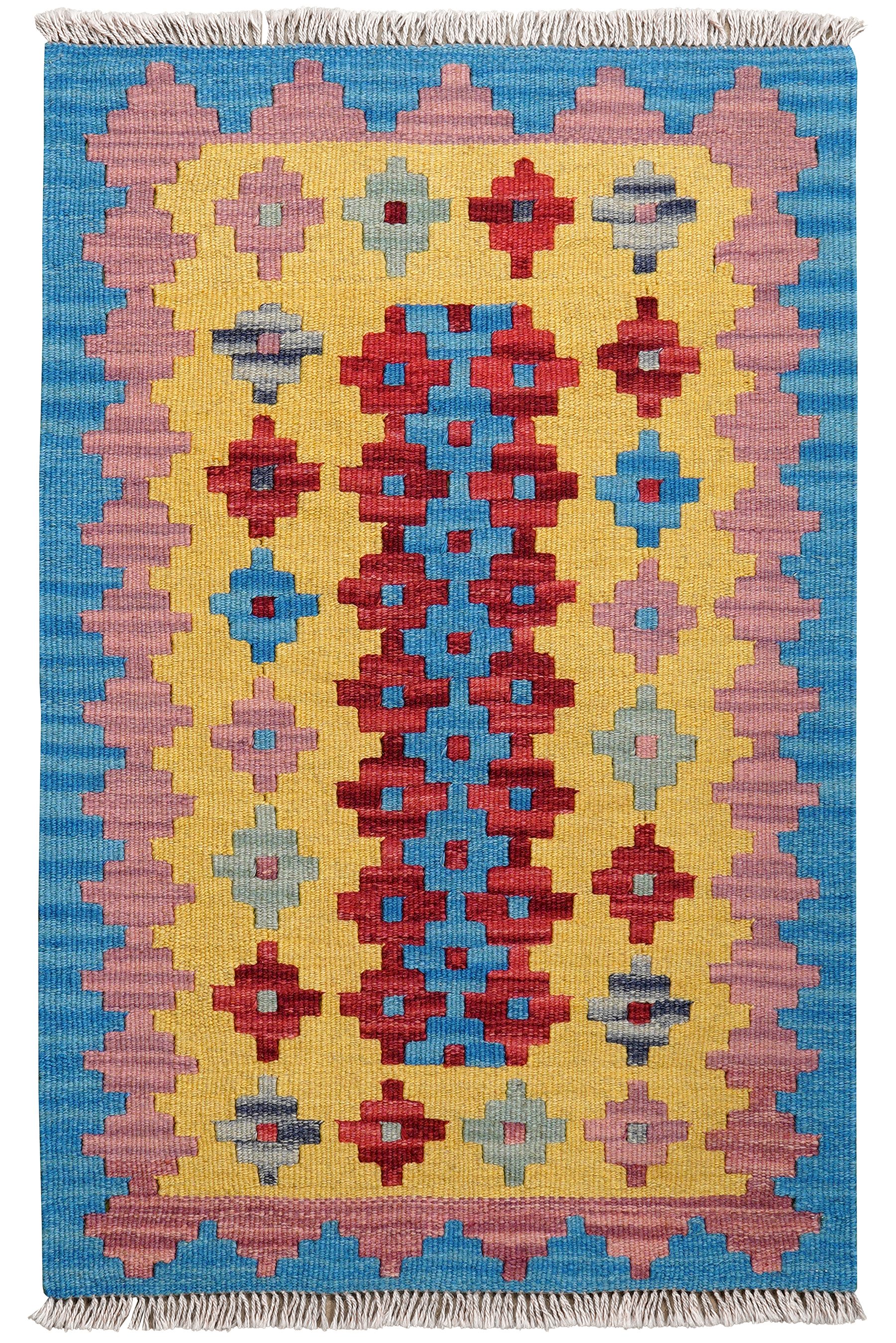 Rugtales Teppich Kelim Gashgai 96x62cm, Rechteck, Handgemachtes Unikat, nachhaltig und fair gefertigt