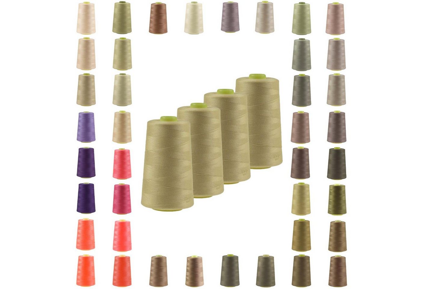 Thumbnail - maDDma 4 x 4572m Qualitäts Overlockgarn Nähgarn Polyester Overlockgarn, 4 m, A672 alabaster