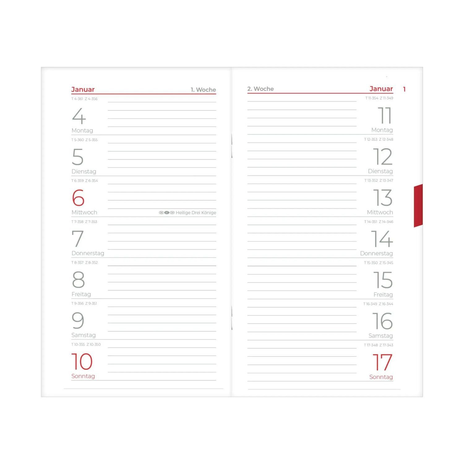 Taschenkalender Miniplaner Style Rosenblüten 2027