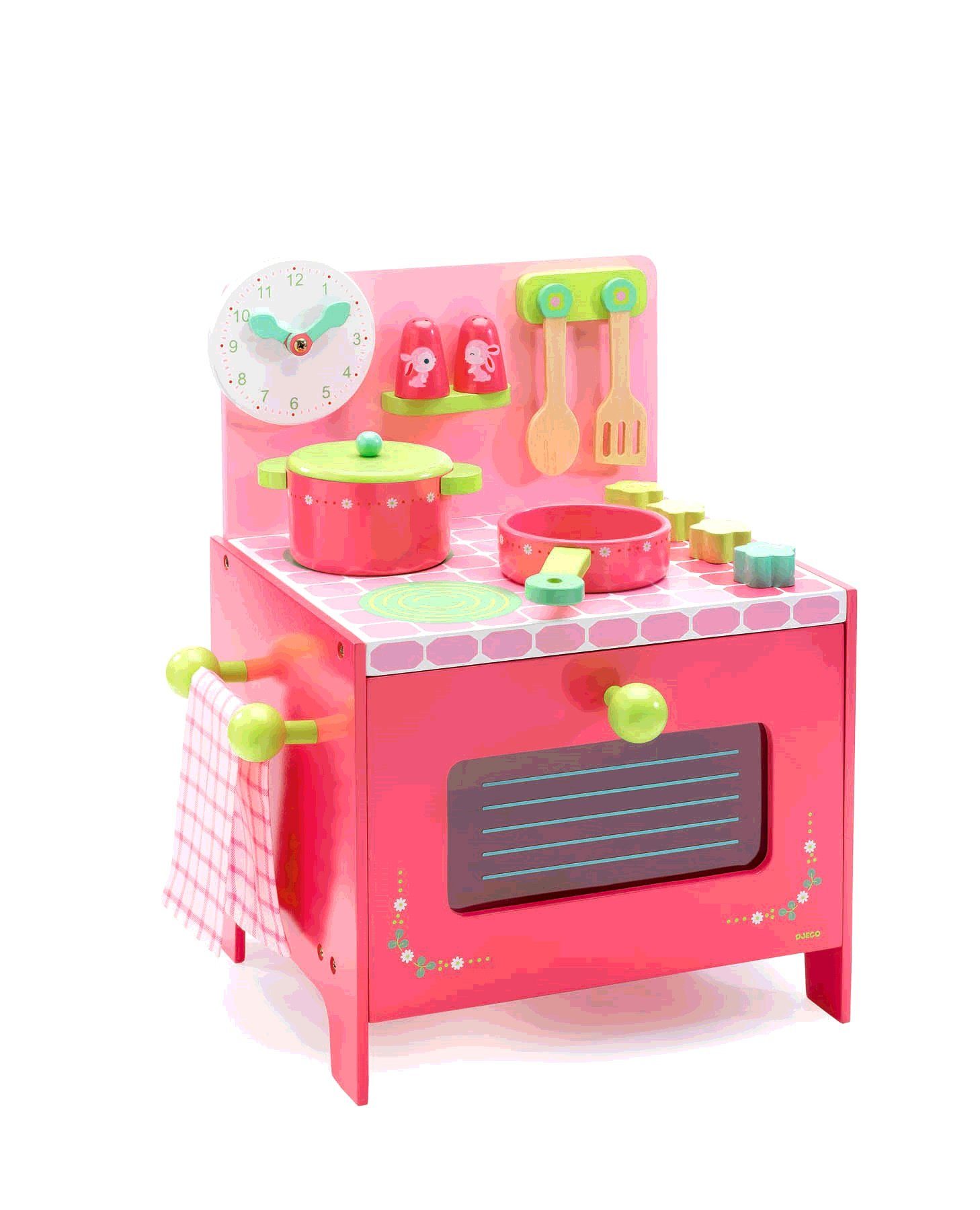 DJECO Spielküche Kinderküche Lili Rose Spielküche Herd Backofen Zubehör DJ06508