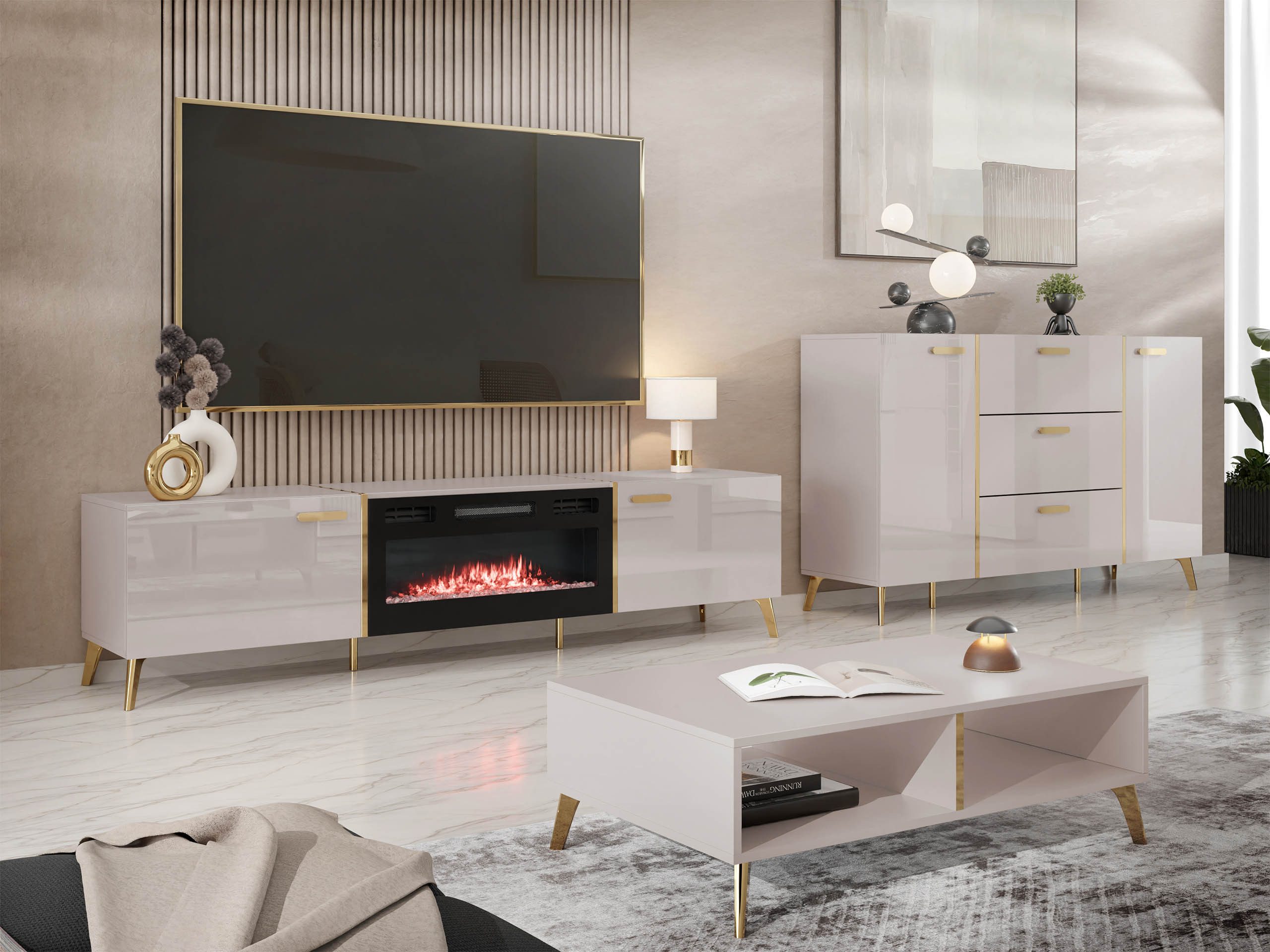 MIRJAN24 Wohnzimmer-Set Picru I, (3er-Set, Kommode, günstig online kaufen