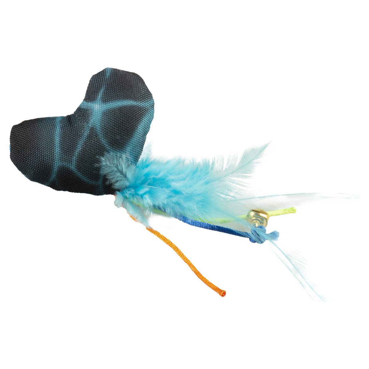 DUVO+ Tierkuscheltier Katzenspielzeug Flash Herz mit Federn blau/grün