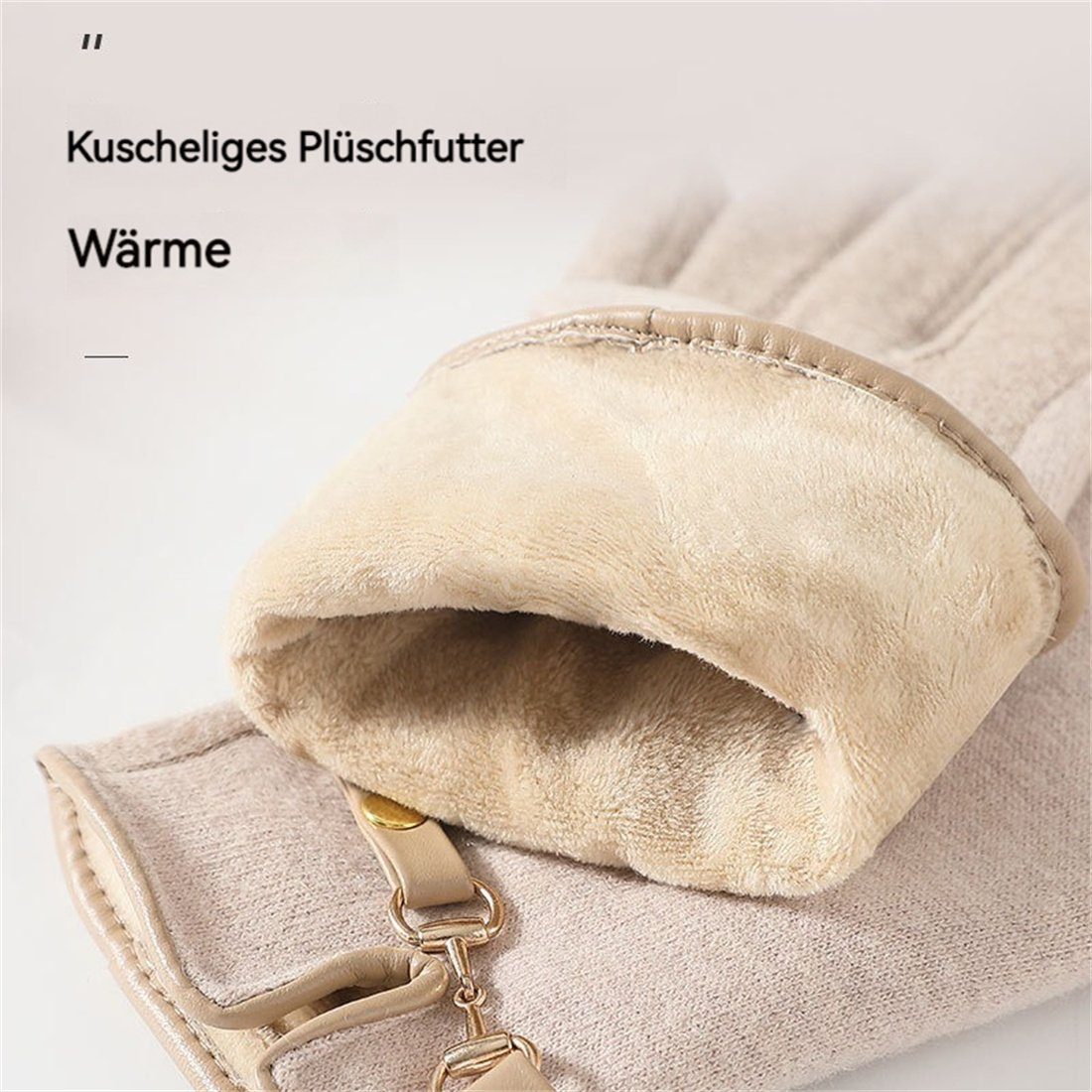 Frauen mit Handschuhe Fleecehandschuhe für Handschuhe DÖRÖY Warme Touchscreen, Cashmere Grau Faux