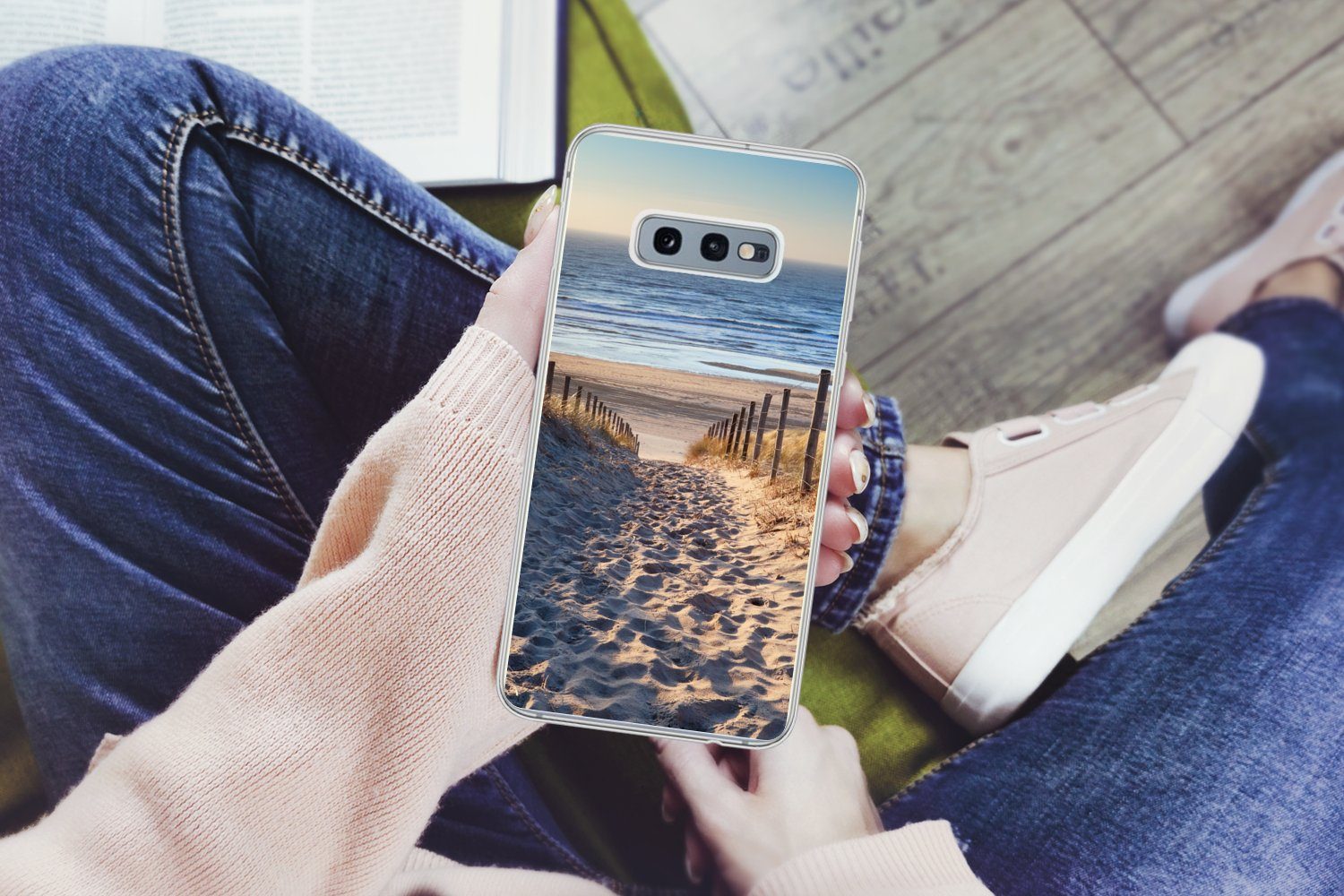 MuchoWow Handyhülle für Samsung Galaxy S10e Strand - Meer - Niederlande - Dünen - Sonne, Phone Case, Silikon, Schutzhülle Dünn