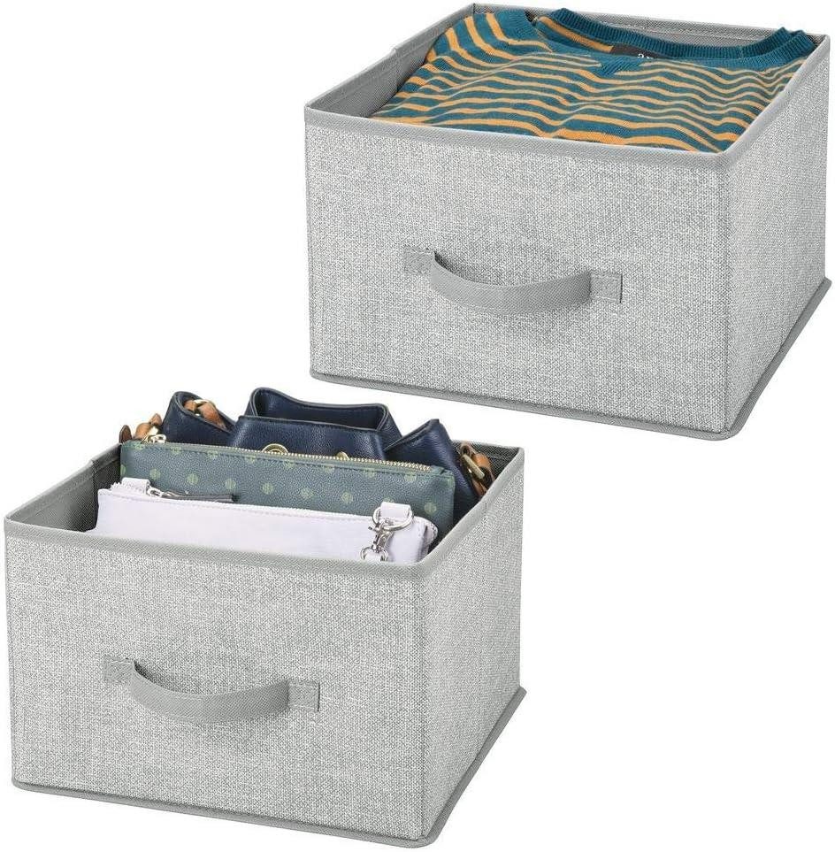 mDesign Aufbewahrungssystem 2er-Set Aufbewahrungsbox mDesign Stoffbox mit Griff aus Kunstfaser g