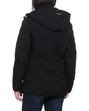 Aurela Damenmode Winterjacke Kuschelige Steppjacke mit Innenfell für Damen (1-St) auch in großen Größen erhältlich, mit Kapuze, warm gefüttert mit Teddyfell