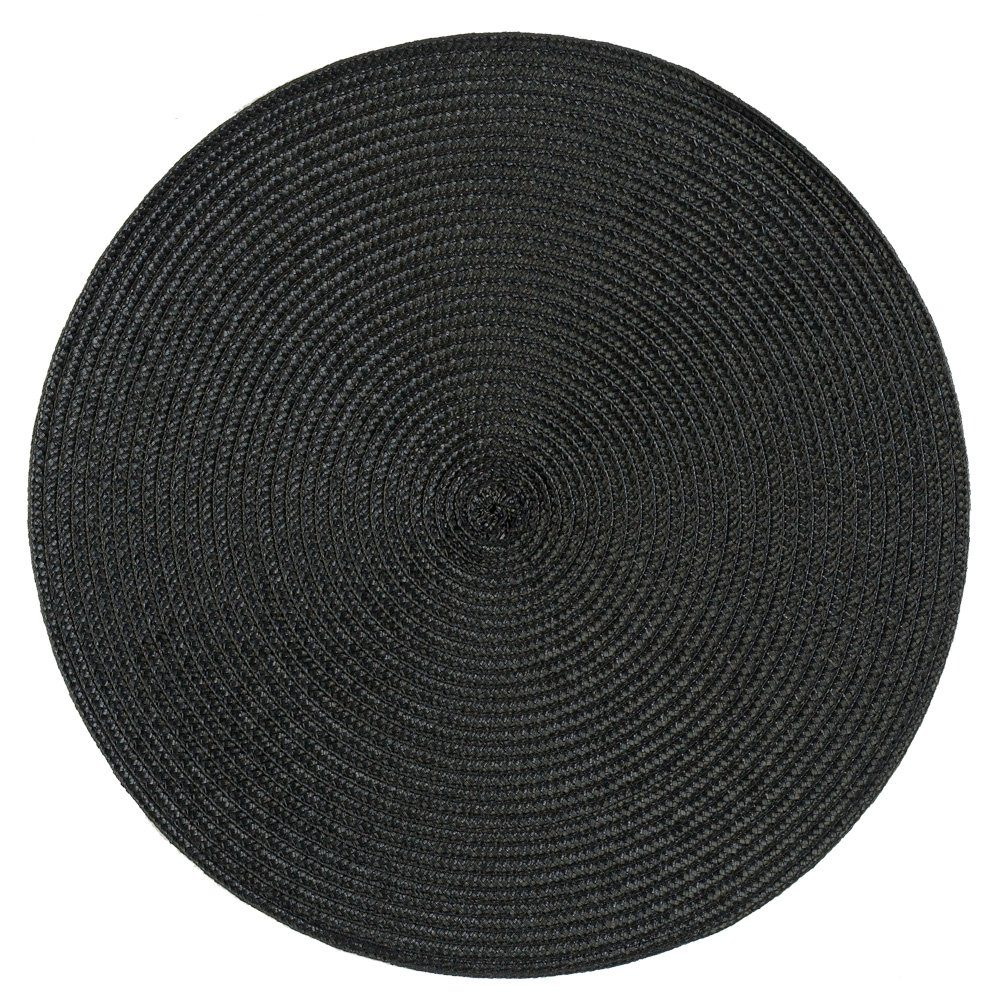 Platzset Platzset rund ca. 35 cm Ø abwaschbar Bast Optik Tischset Platzdeckche
