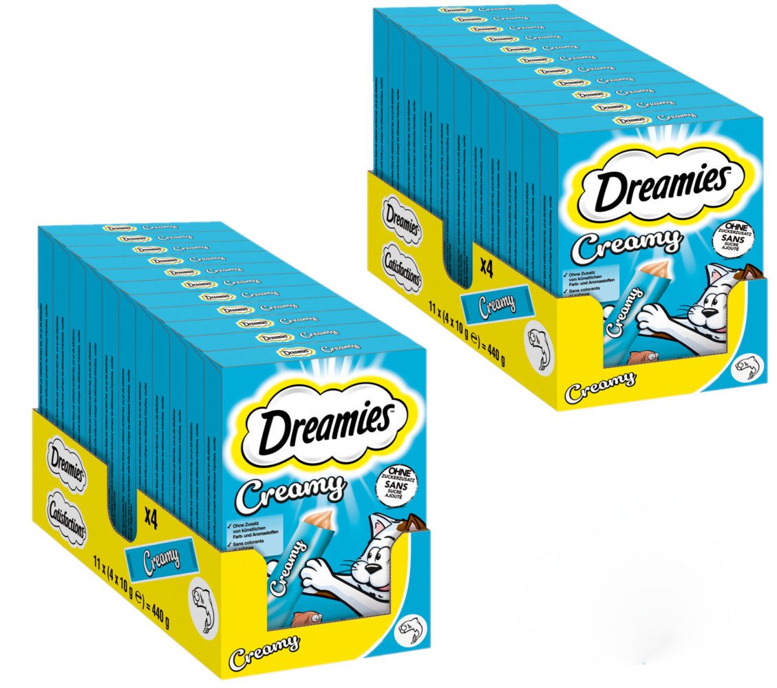 Dreamies DREAMIES™ CREAMY Multipack Lachs 22 x 4 x 10g, Snack für: Katze