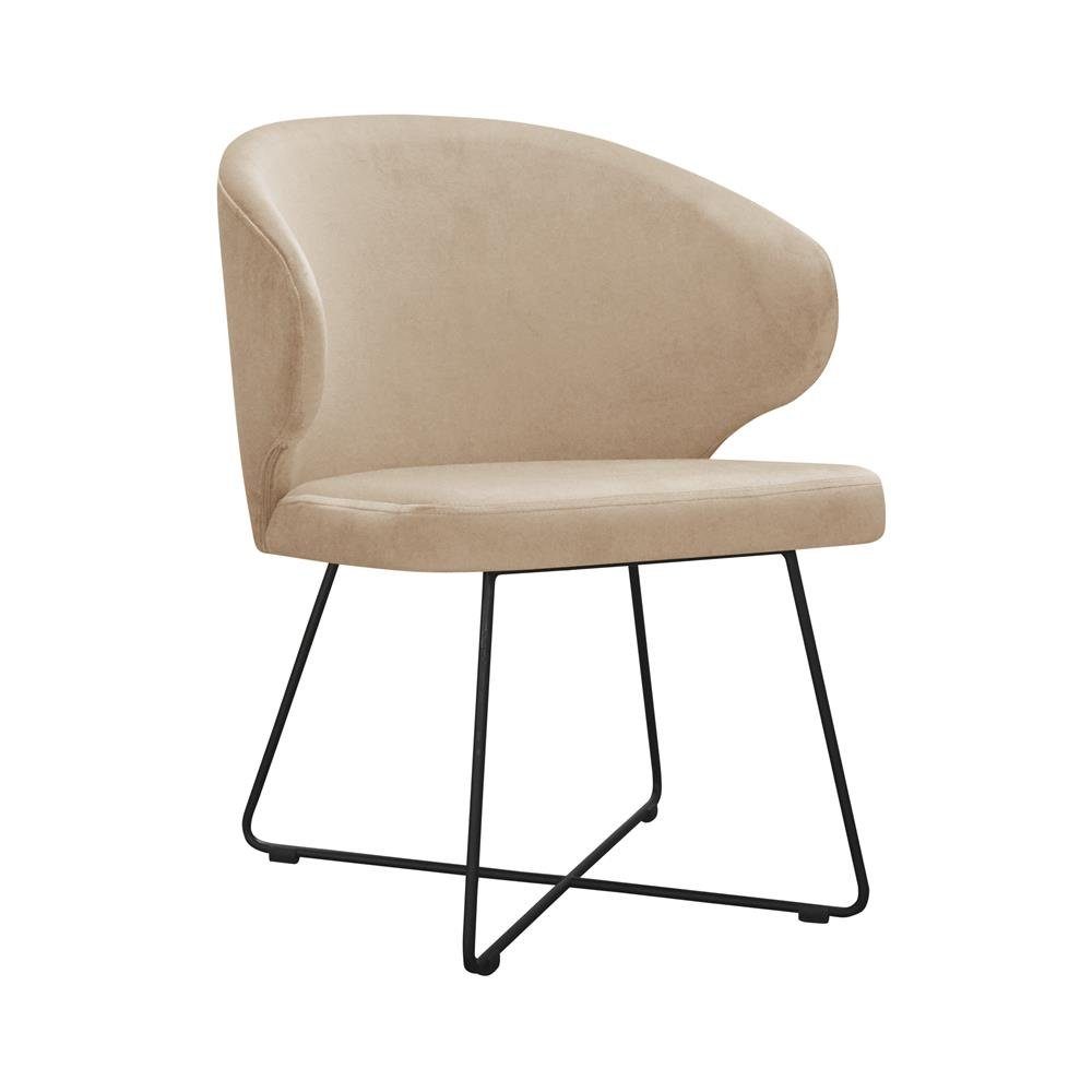 JVmoebel Stuhl, Moderne Lehnstühle Gruppe 8 Stuhl Set Garnitur Gelbe Polster Armlehne Design Beige