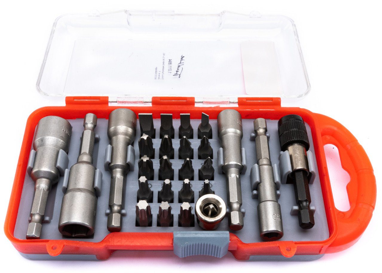 Fervi Steckschlüssel-Set 26-teilig – Mit Ratsche, Einsätzen & Adapter, 1/4" Anschluss