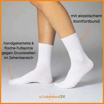 sockenkauf24 Gesundheitssocken 6 Paar Herren & Damen Socken ohne Gummibund und ohne Naht Diabetiker geeignet WP