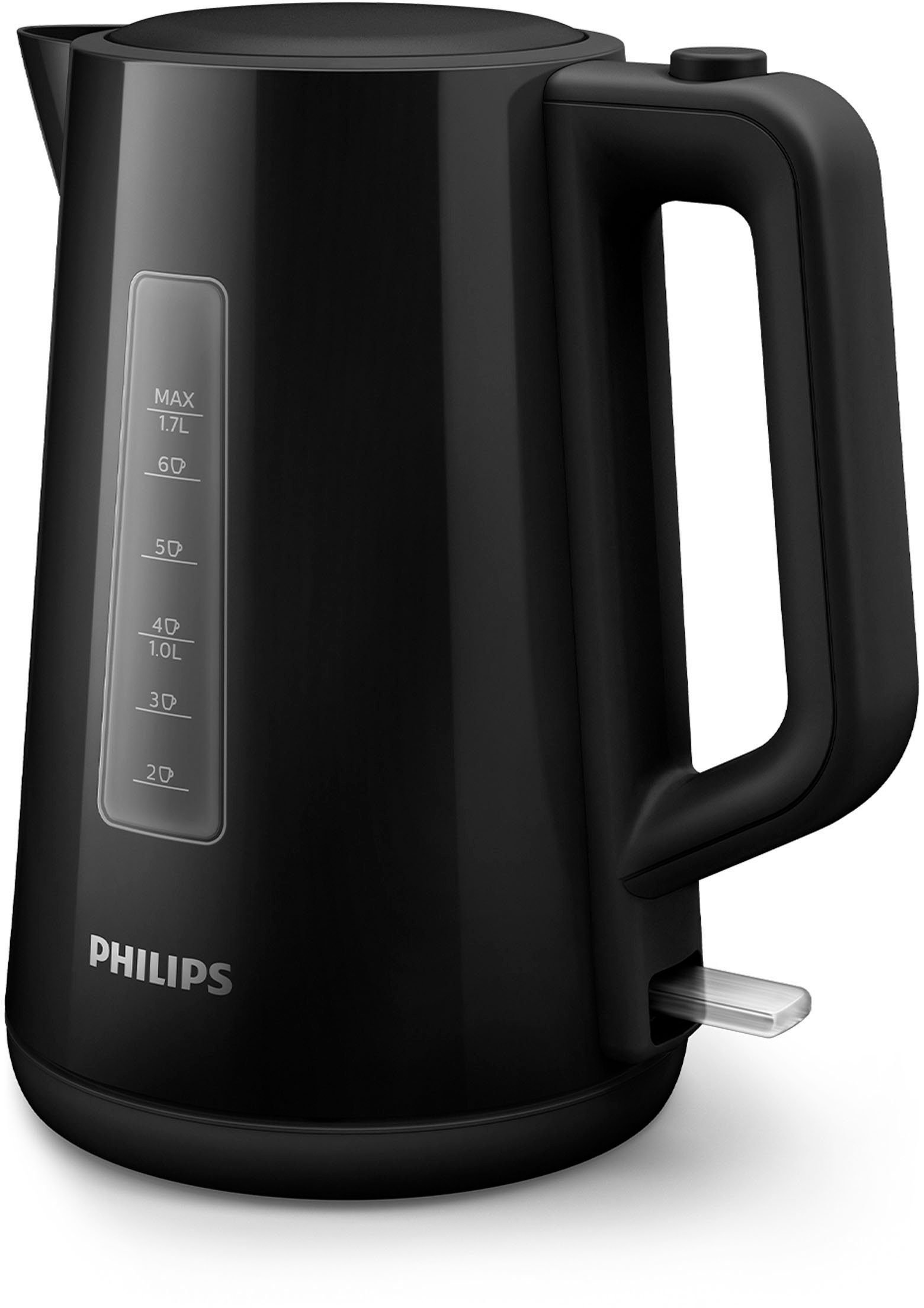 Philips Wasserkocher HD9318/20 Daily Collection, 1,7 l, 2200 W, Trockengehschutz, Schwarz