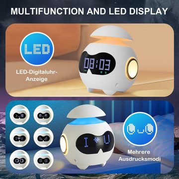 DTC GmbH Wecker Tageslichtwecker Kinderwecker LED Nachtlicht USB, Emotionen,Bluetooth als Geschenk Wecker mit Licht,LED fest integriert