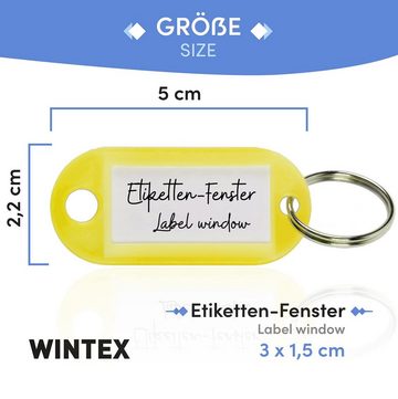 WINTEX Schlüsselanhänger Schlüsselanhänger Wintex 100x - Strapazierfähige Anhänger - Gelb (1-tlg)