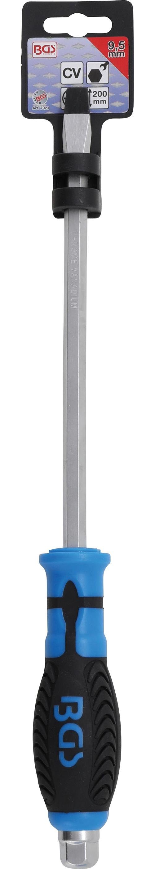 BGS Schlitz mit Bit-Schraubendreher Klingenlänge mm Außensechskant, technic Schraubendreher, 9,5 200 mm,