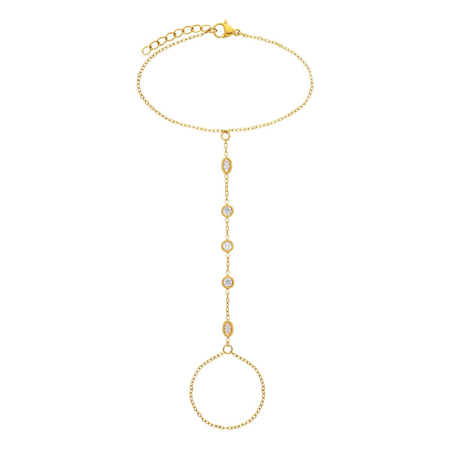 LUCARDI Armband Armband - Stahl - Gold - Synthetischer Stein - Damen