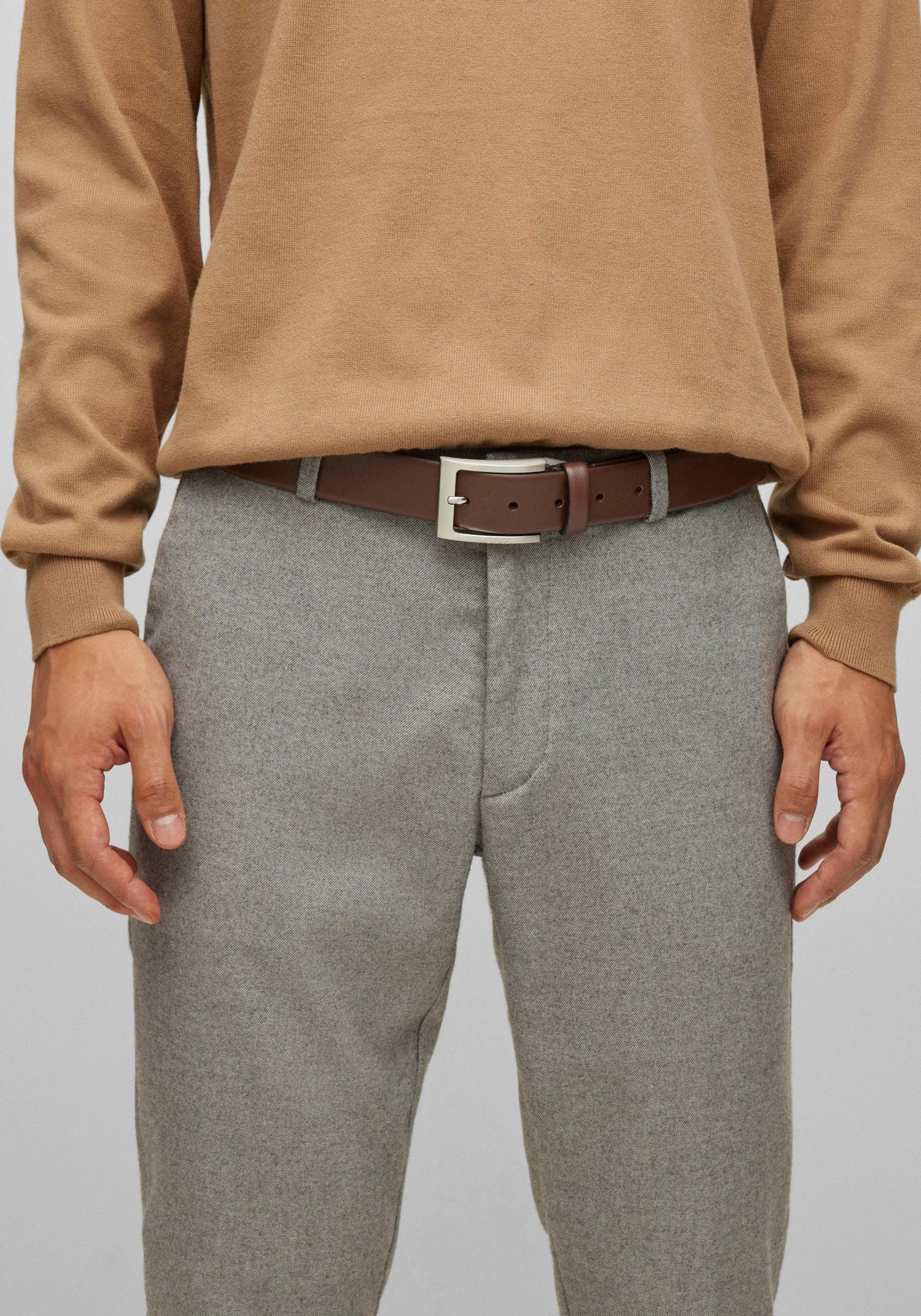 BOSS Ledergürtel aus Nappaleder mit BOSS Logo-Dornschliesse günstig online kaufen