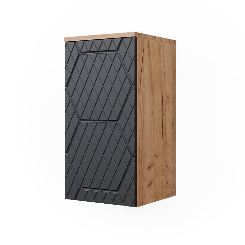 Vicco Hängeschrank Irma, Anthrazit mit Wabenstruktur/Anthrazit, 30 x 59 cm 2 Fächer, ... Kratzfest