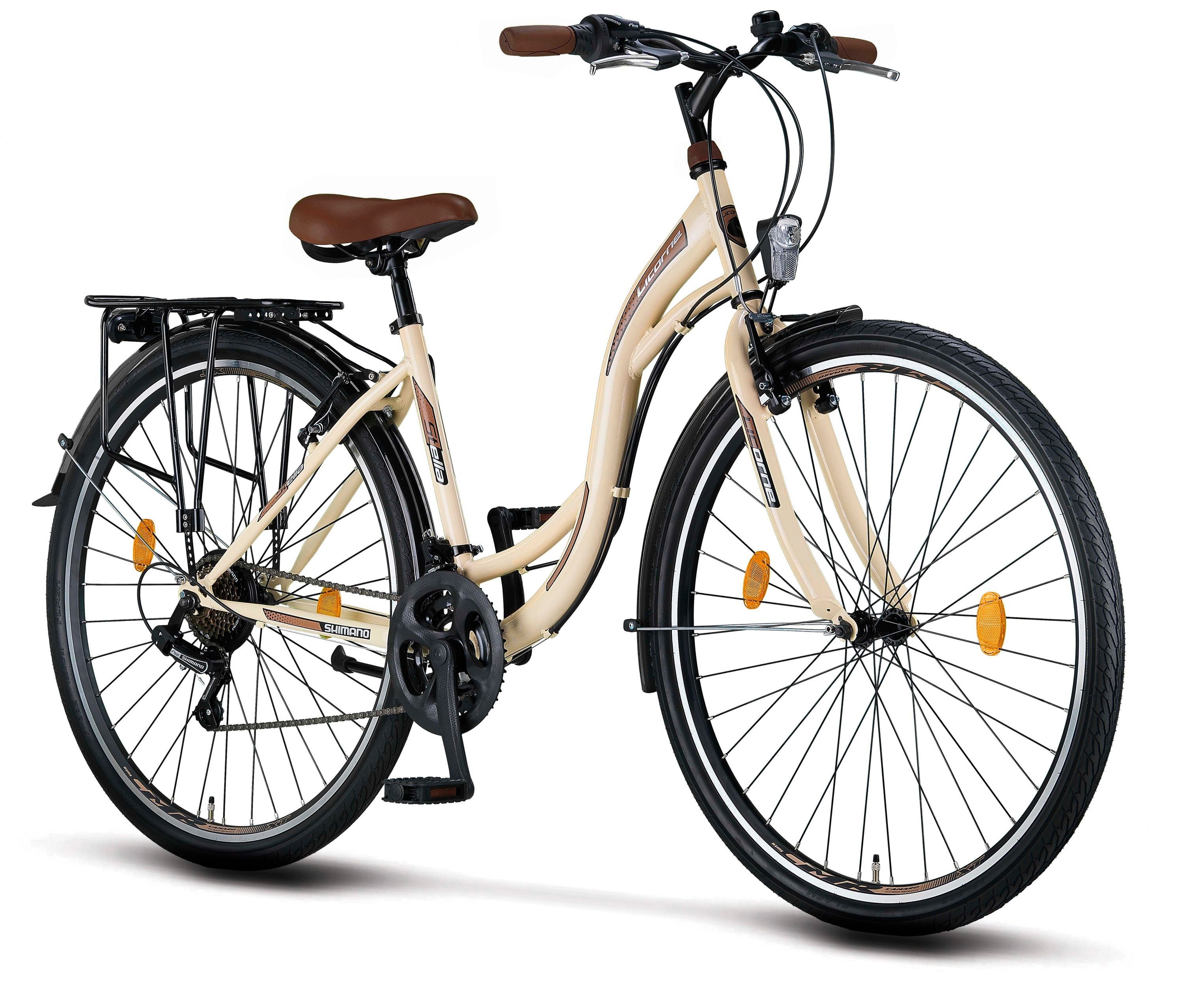 Licorne Bike Cityrad »Licorne Bike Stella Premium City Bike in 24, 26 und  28 Zoll - Fahrrad für Mädchen, Jungen, Herren und Damen - Shimano 21  Gang-Schaltung - Hollandfahrrad«