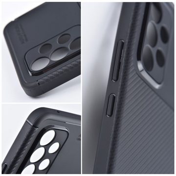 COFI 1453 Bumper Silikon Hülle Bumper Carbon für SAMSUNG GALAXY S24 ULTRA Schwarz