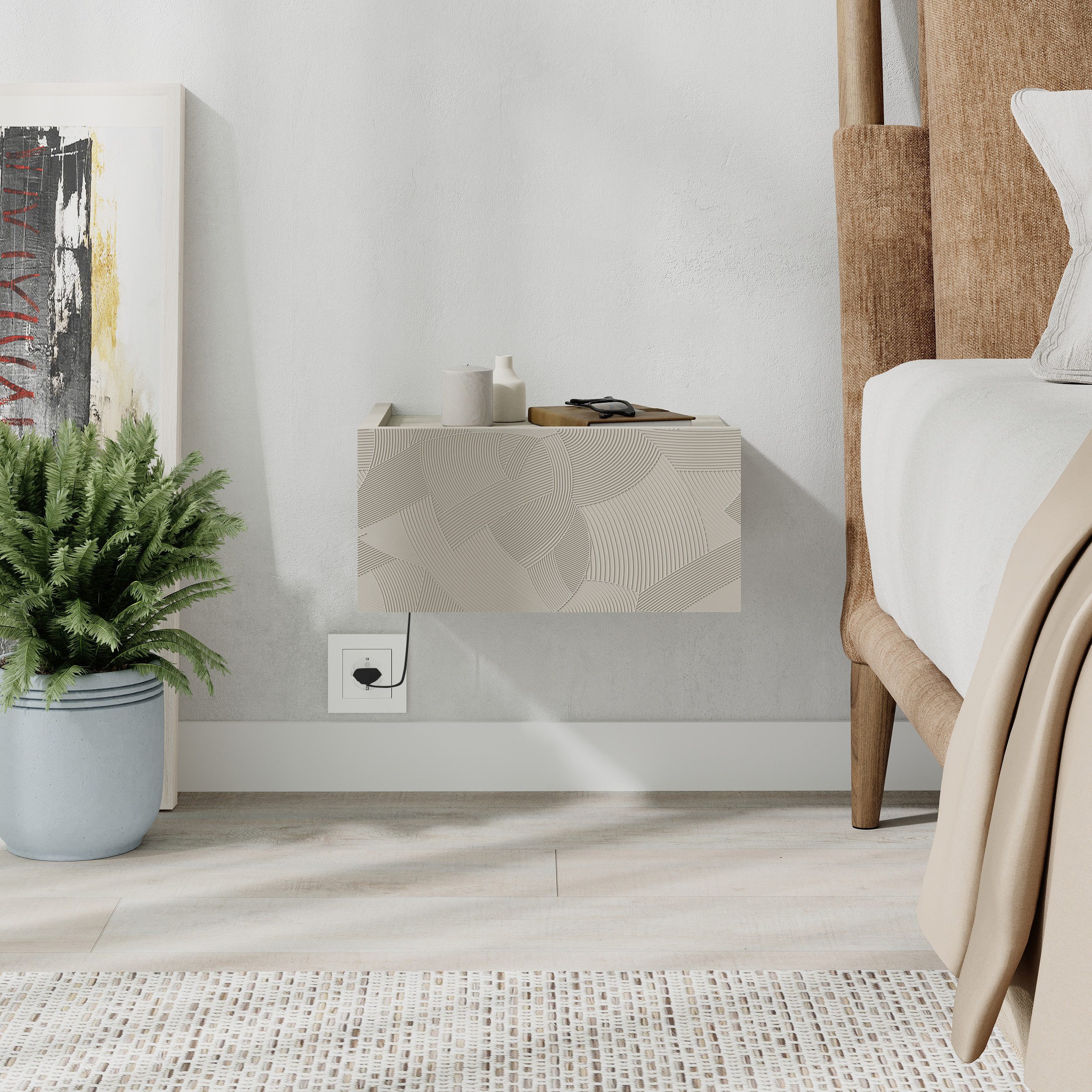 Decortie Nachttisch Decortie Nachttisch 38.5cm schwebend, mit LED-Licht