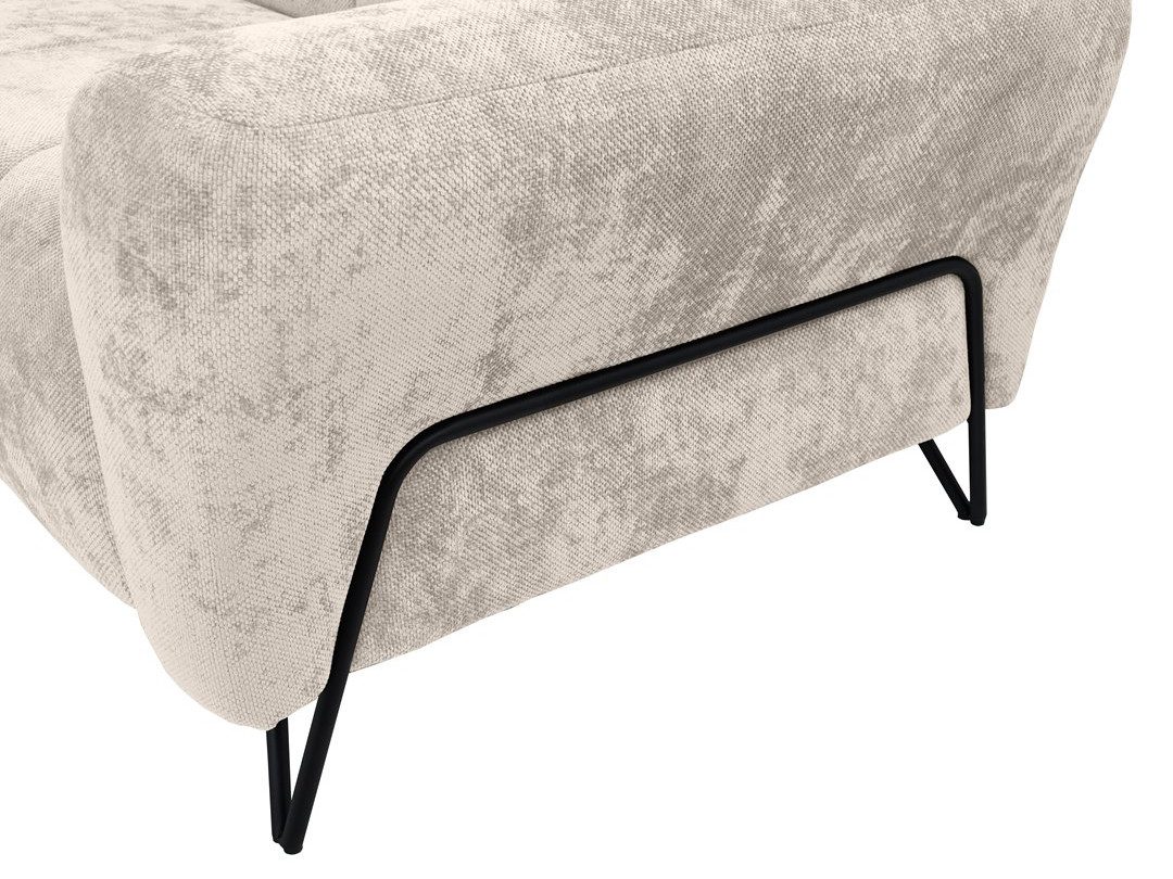 Beautysofa Ecksofa mit Metallbeine in Schwarz VOLARE L, ohne Schlaffunktion, mit höchstem Sitzkomfort – Bild 3 von 5