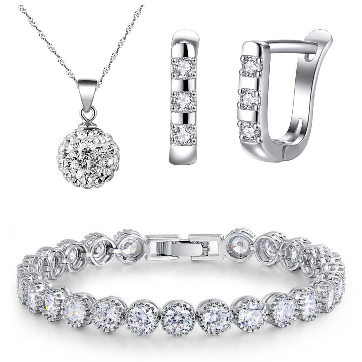 Kim Johanson Schmuckset Lina (Set, 3-tlg), mit Zirkonia, aus 925 Silber und günstig online kaufen