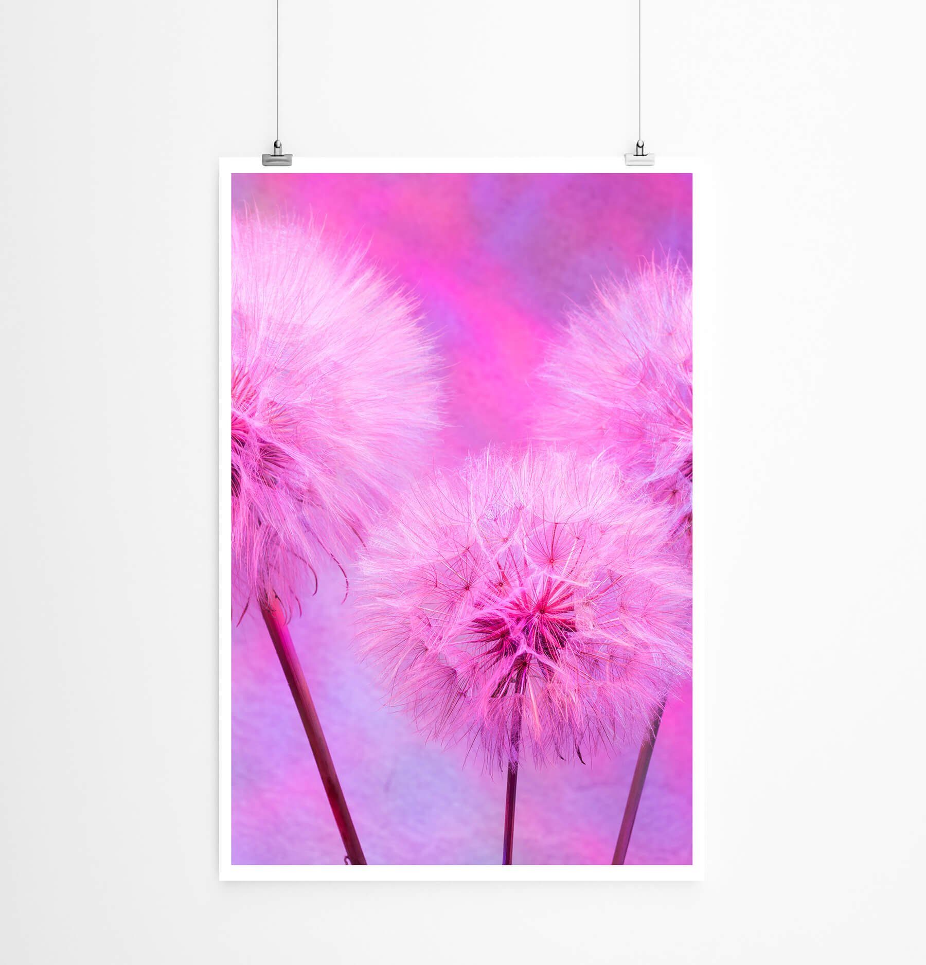 Sinus Art Poster Pusteblume in pinkem Licht 60x90cm Poster