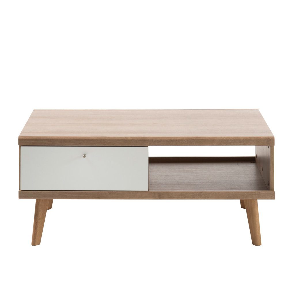 weiß 107x46x67cm matt Nb. Lomadox Riviera Couchtisch mit Eiche MAINZ-61,