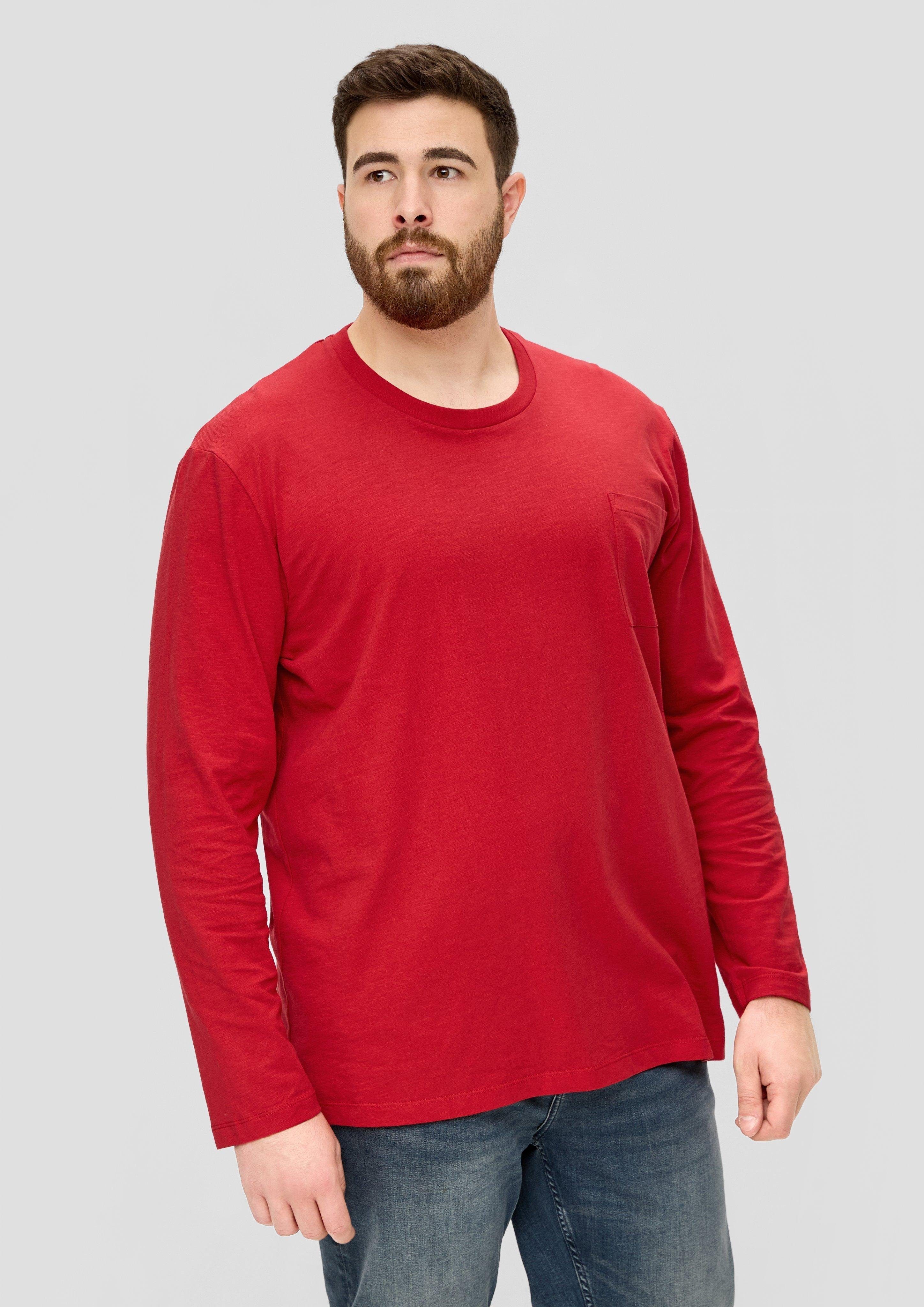 s.Oliver Langarmshirt Longsleeve mit Flammgarnstruktur