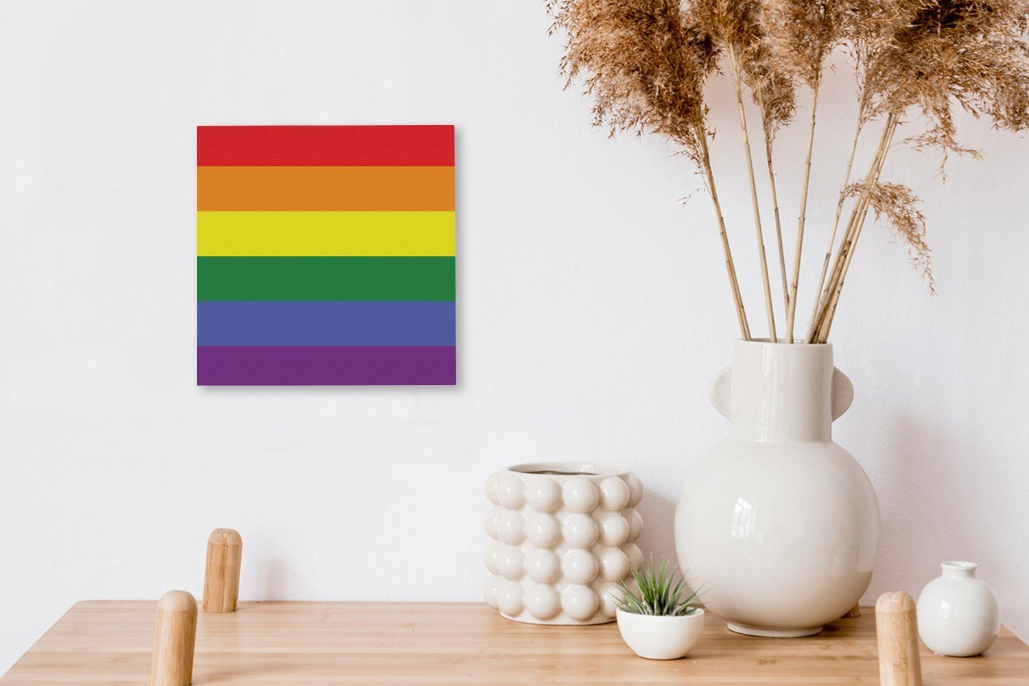 OneMillionCanvasses® Leinwandbild Regenbogenflagge für - Schlafzimmer St), - Liebe, Bilder Leinwand (1 Stolzflagge Wohnzimmer