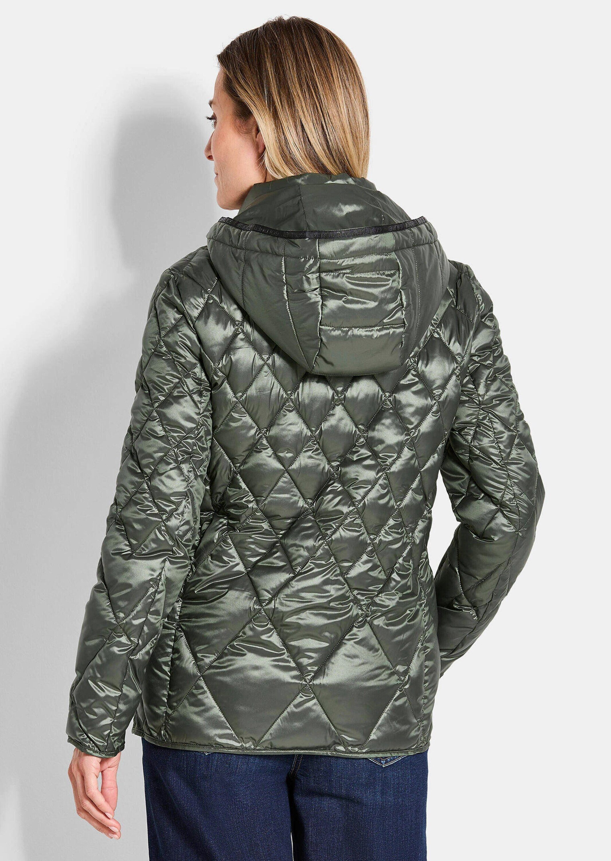 GOLDNER Outdoorjacke Winterjacke mit Metallic-Glanz Kapuzenjacke mit Stehkragen, 2-Wege-Reißverschluss und Langarm – Bild 3 von 5
