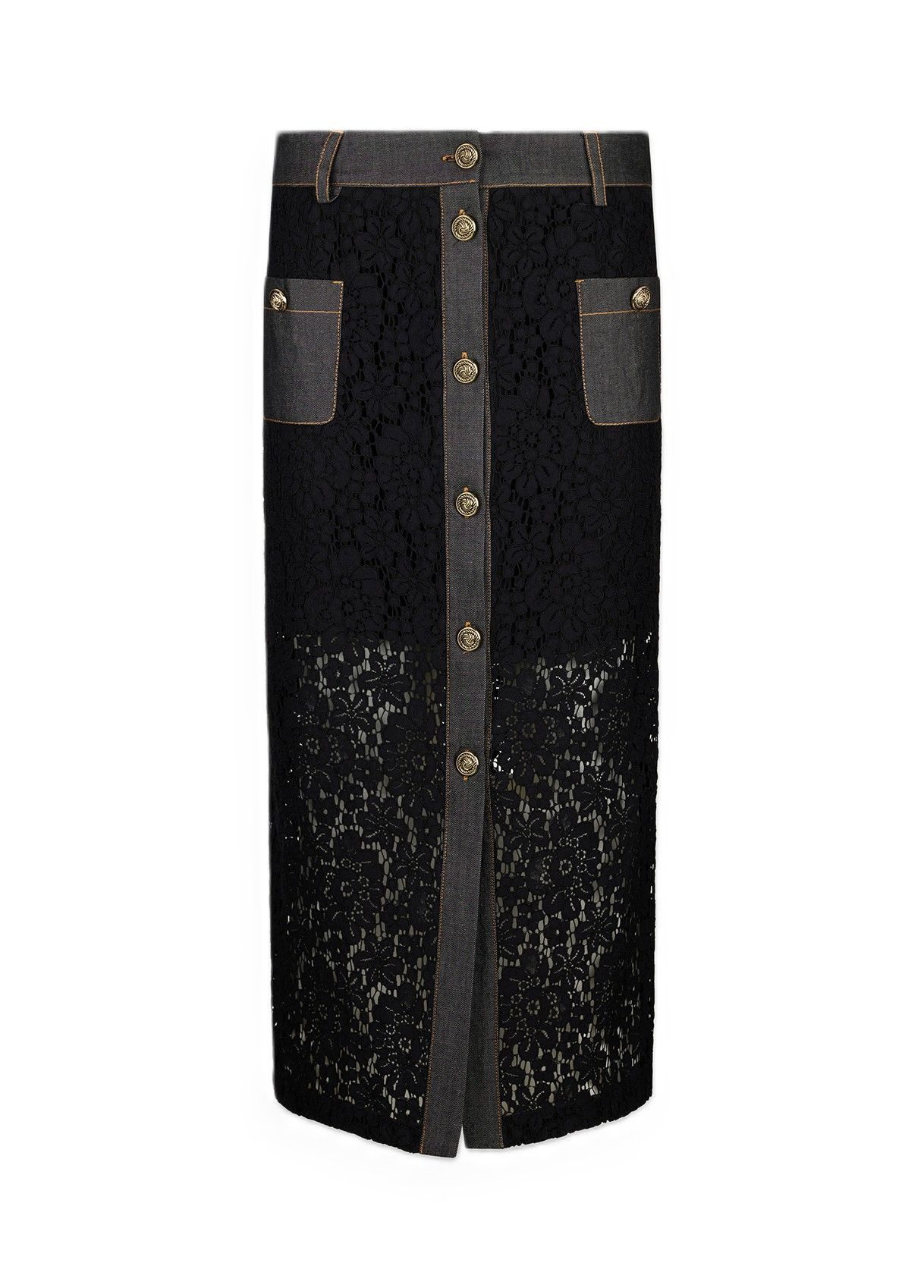 Liu Jo Midirock - Rock aus Spitze mit Denim Details günstig online kaufen