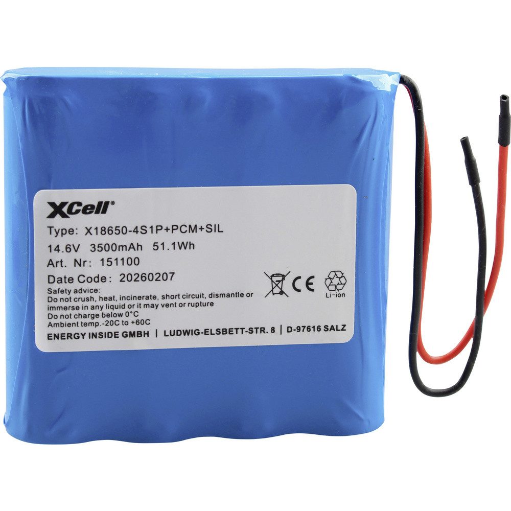 XCell XCell Spezial-Akku 4x 18650 Li-Ion 14.8 V 3500 Akkupacks 3500 mAh