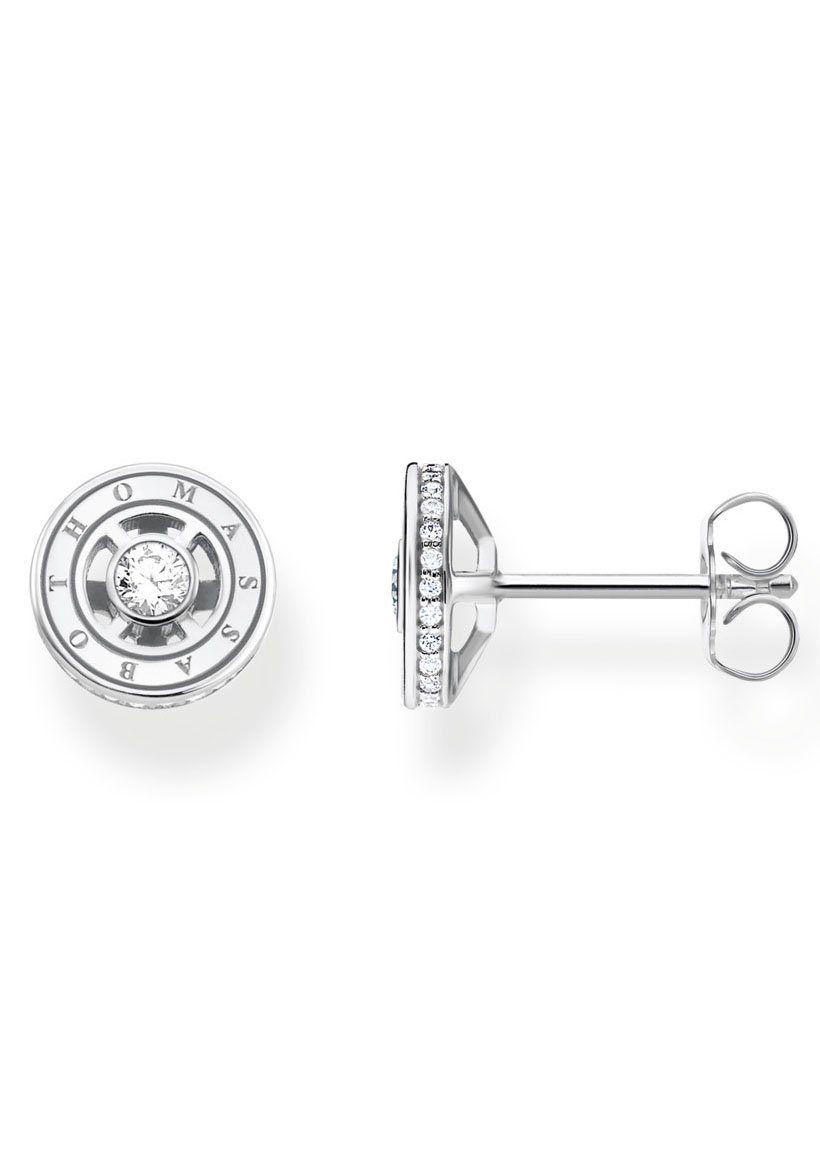 THOMAS SABO Paar Ohrstecker mit weißen Steinen silber, mit Zirkonia (synth)