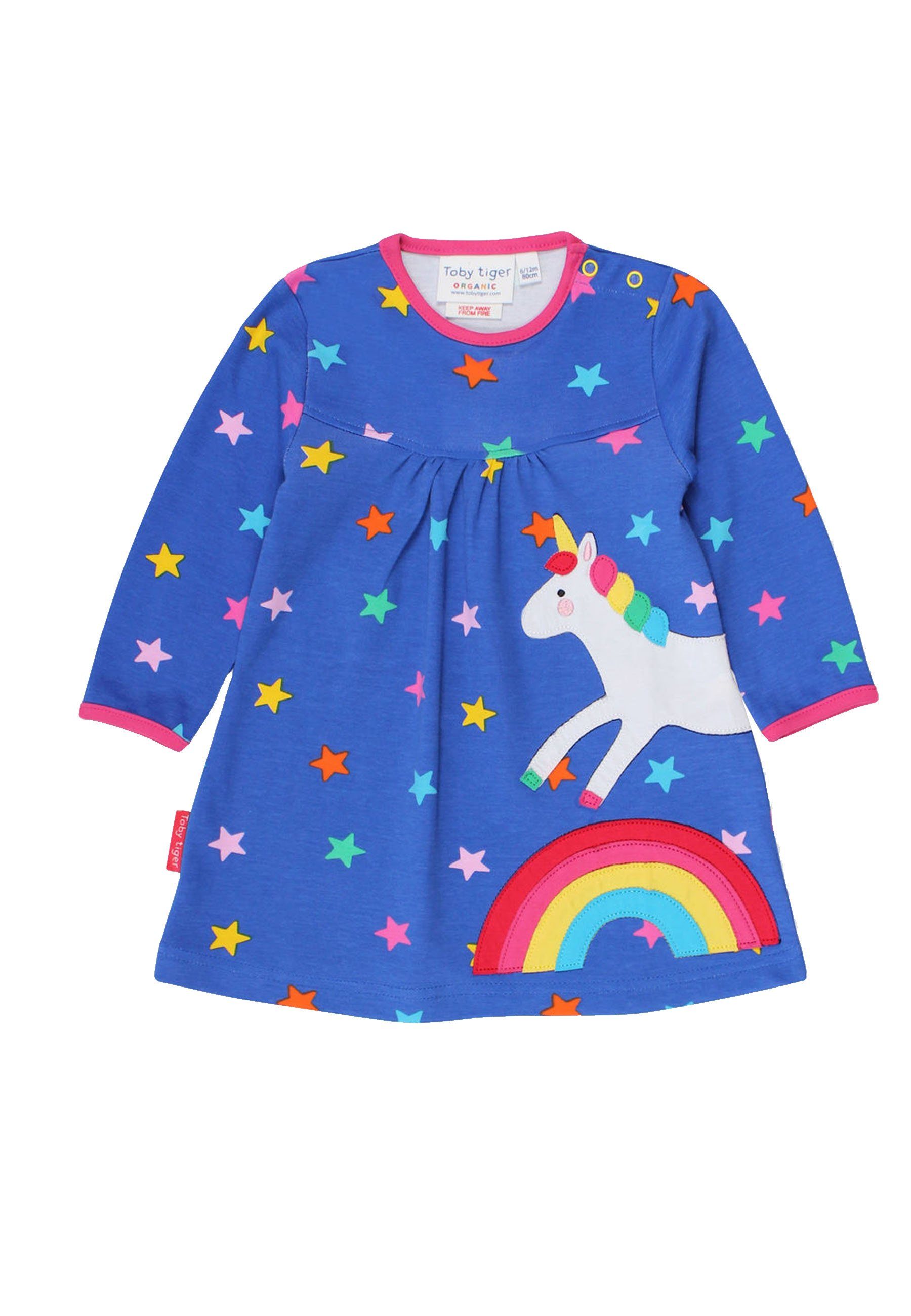 Toby Tiger Shirtkleid Kleid mit Einhorn und Regenbogen Applikation