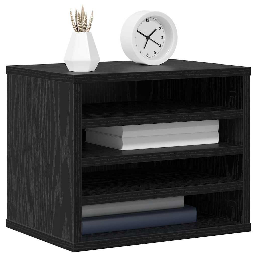 vidaXL Organizer Schreibtisch Organizer Schwarz Eichen-Optik 36 x 26 x 29,5 cm (1 St)