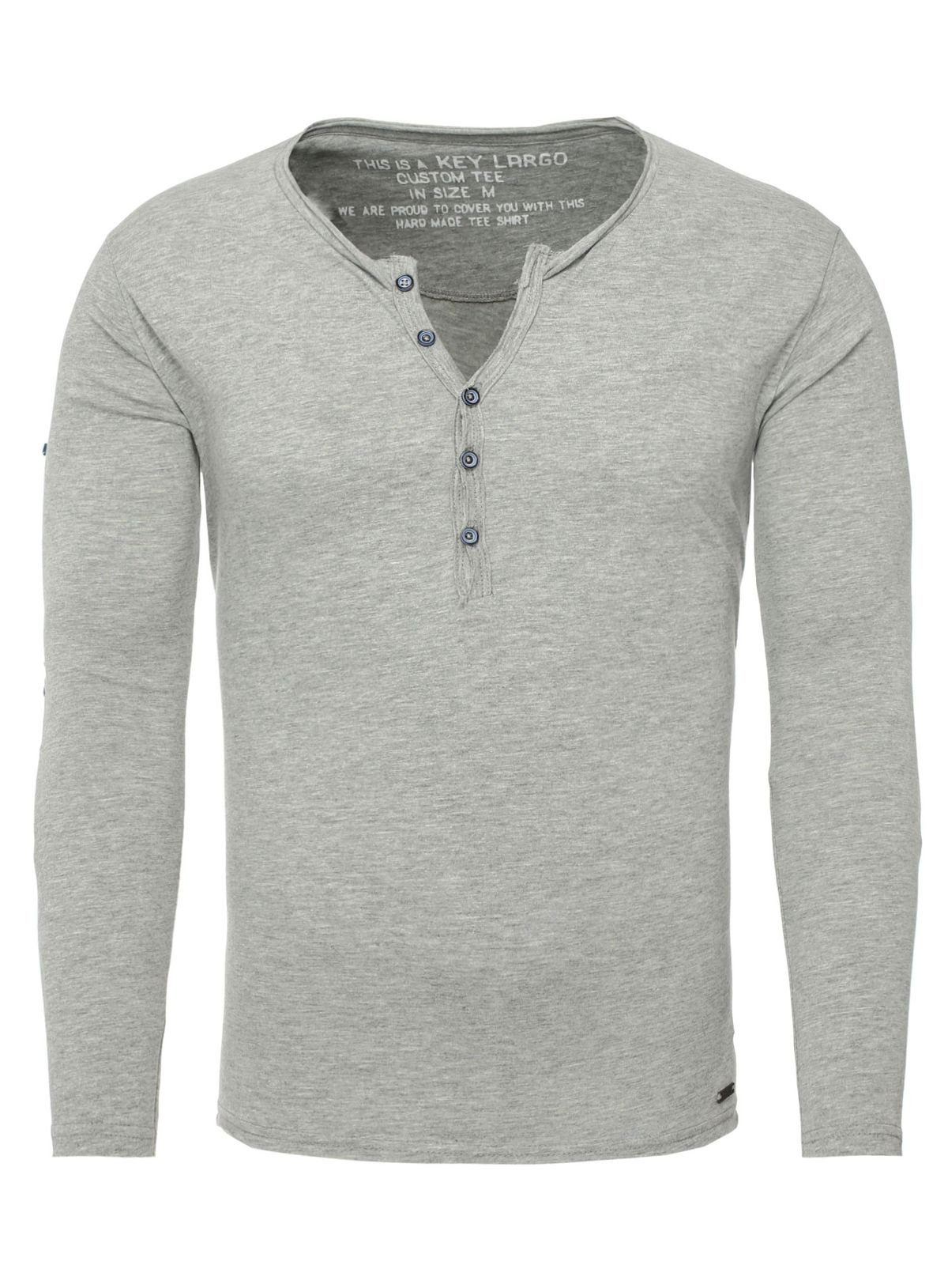 Key Largo Henleyshirt Ginger vintage Look uni Basic MLS00038 mit Knopfleist günstig online kaufen