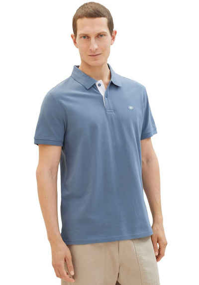 TOM TAILOR Poloshirt mit Knopfleiste und Logo