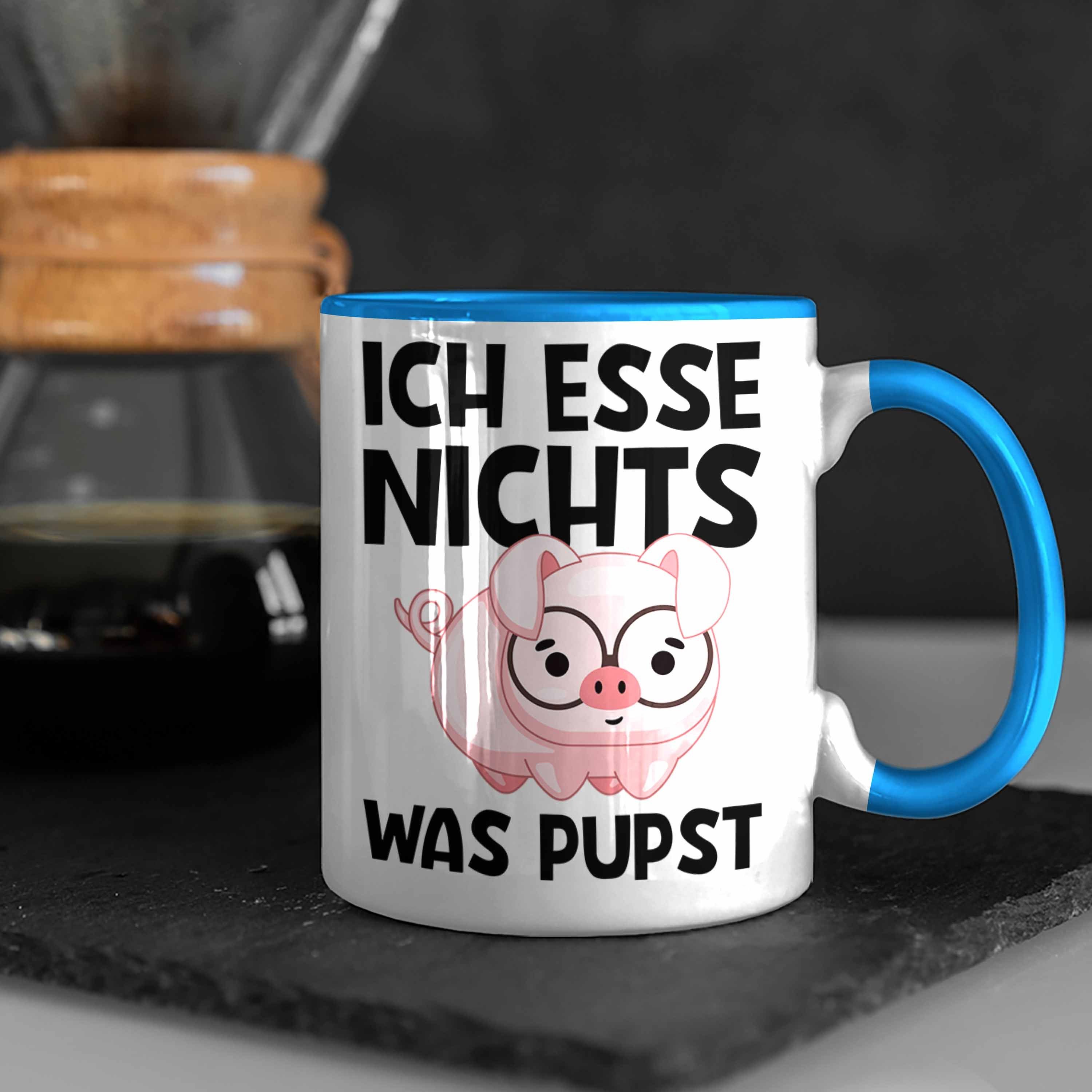 Trendation Tasse Lustige Tasse Geschenkidee Geschenkbox Vegetarier Geschenkset Trendation für Geschenk Veganer Lustig oder Blau - Tasse