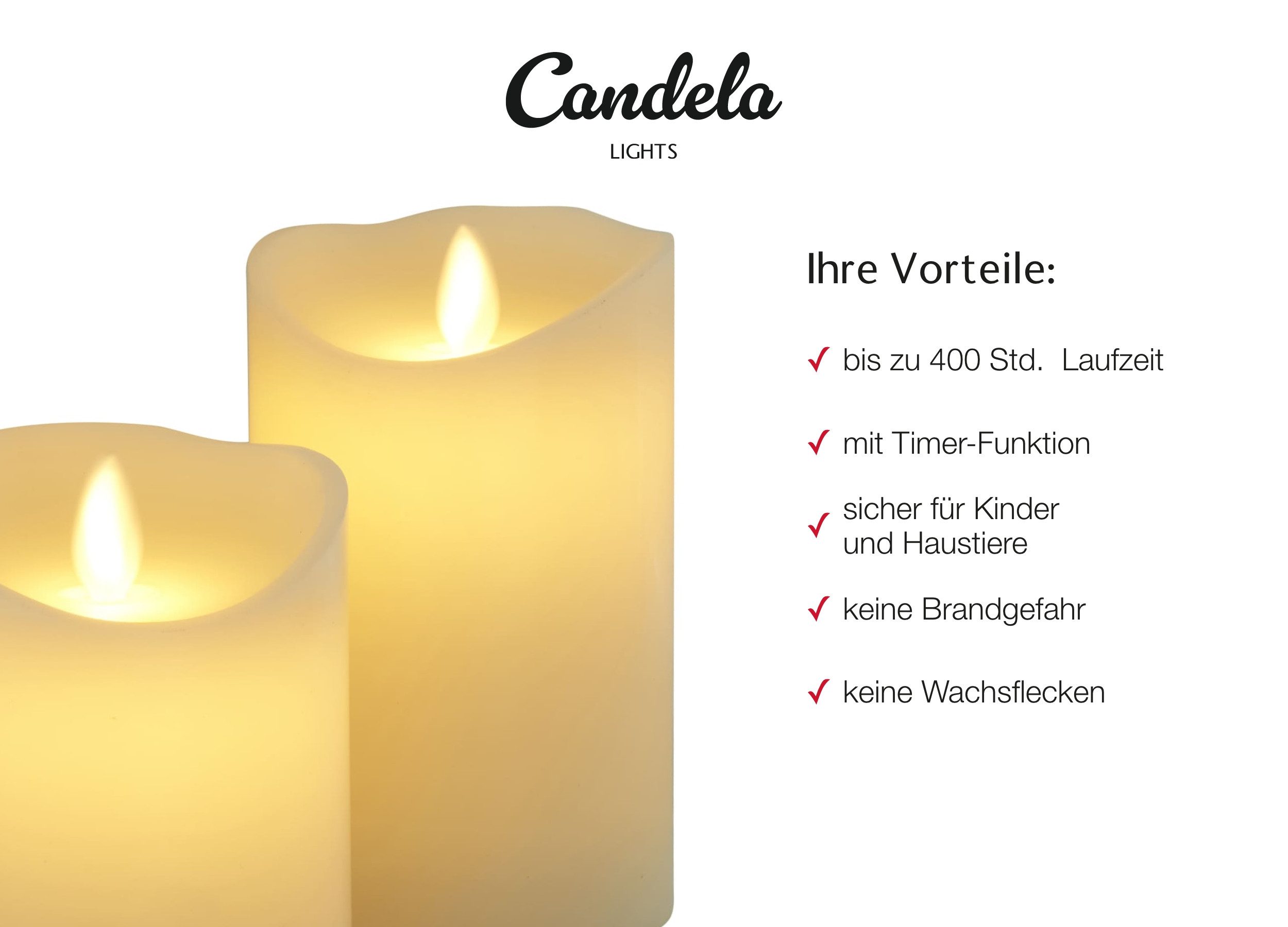 LC Home LED-Kerze Set Echtwachskerze Timerfunktion günstig online kaufen