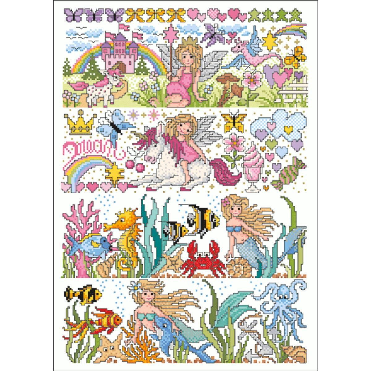 Lindner´s Kreuzstiche Kreativset Lindner´s Kreuzstiche Zählmuster Vorlage "Nixen & Elfen", 121, (embroidery kit by Marussia)
