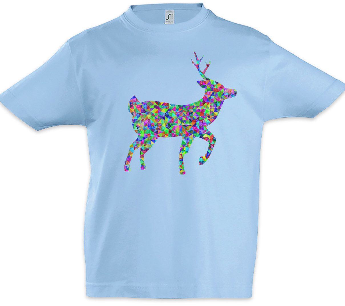 Urban Backwoods Print-Shirt Colored Deer Kinder T-Shirt Hirsch Reh Wild Jagd Jägerin Rehkitz Toon (1-tlg) Cartoon Comic Look Farben
