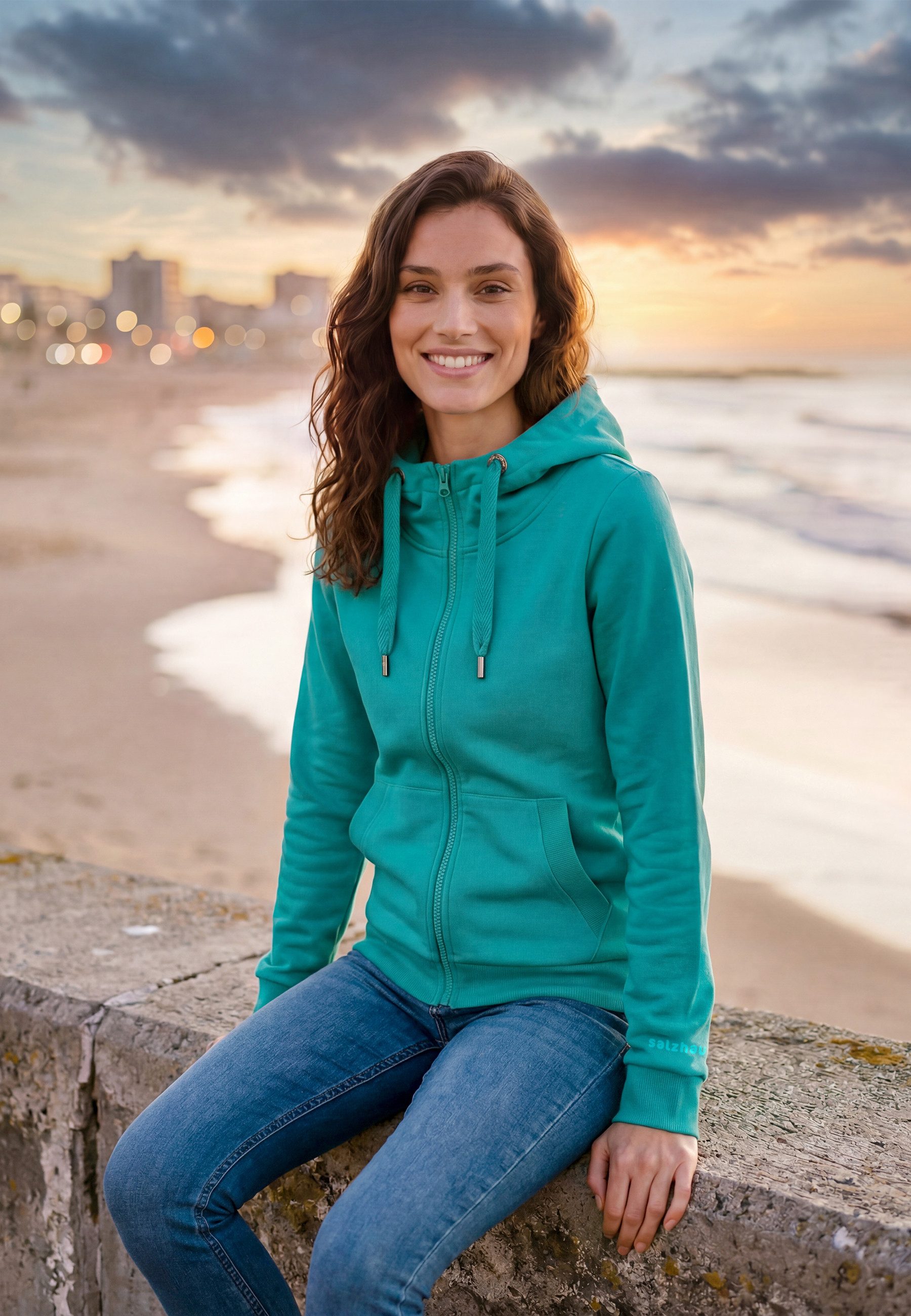 salzhaut Sweatjacke SÖÖTE Damen Tailliert komfortabler Fit, nordisch klar – entspannter Look mit Haltung